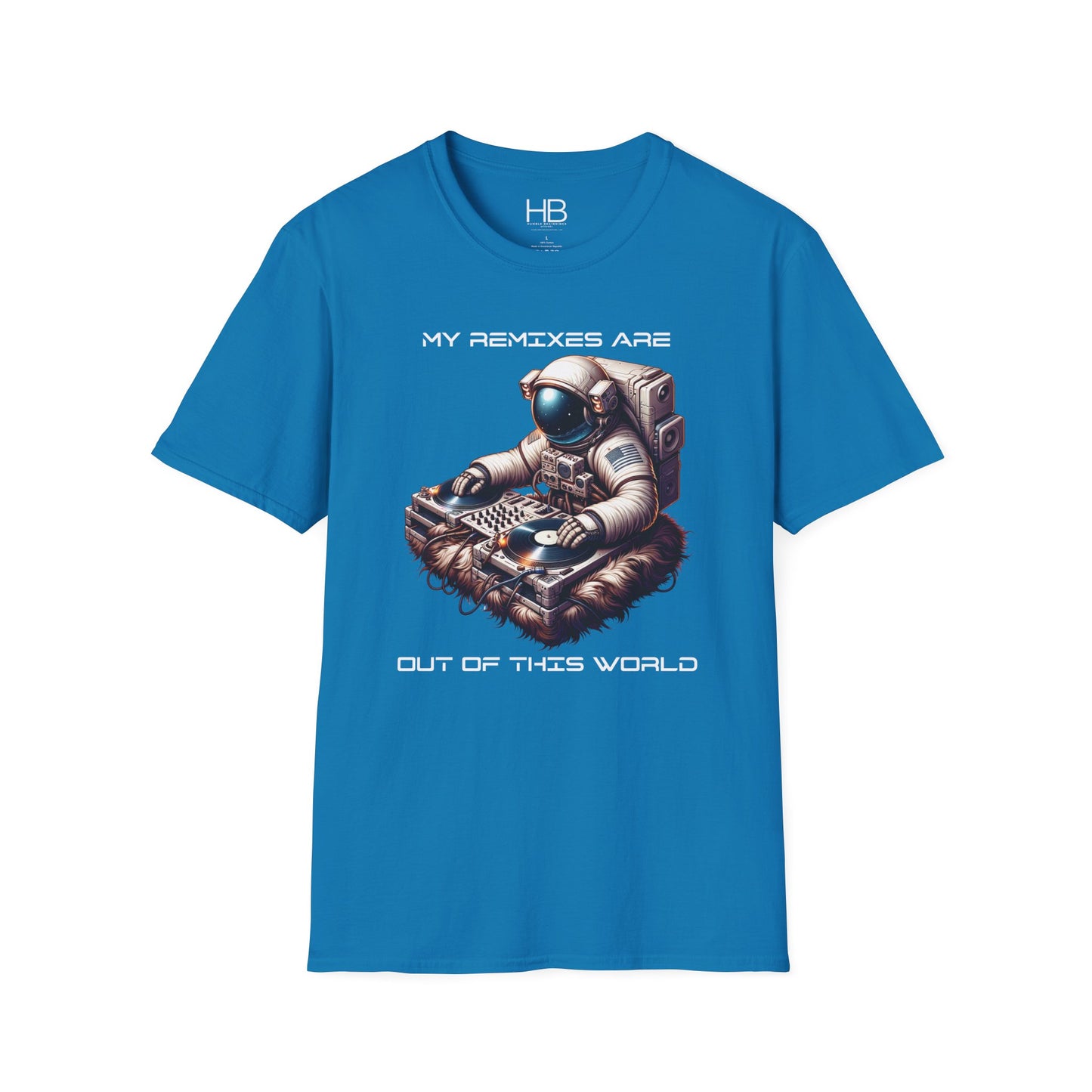Astronaut DJ Unisex Softstyle T-Shirt White Letter