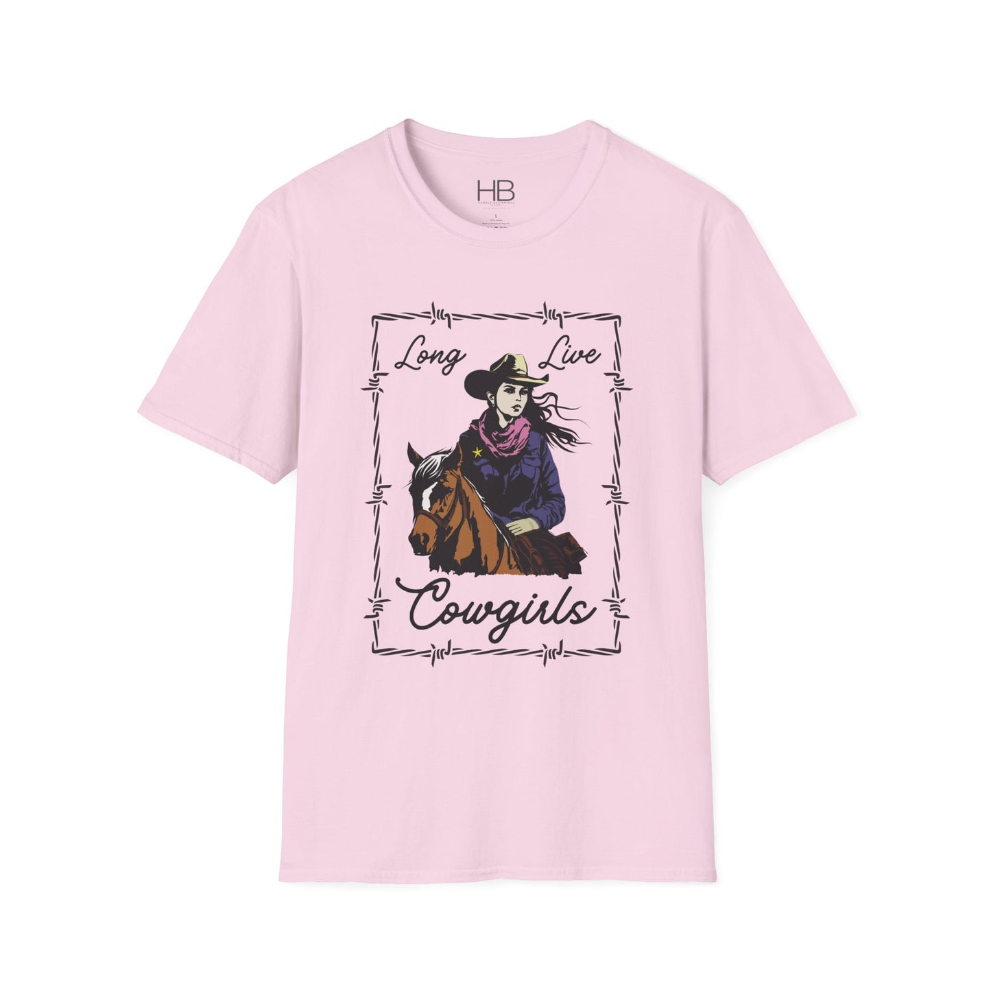 Long Live Cowgirls Barbed Wire Unisex Softstyle T-Shirt