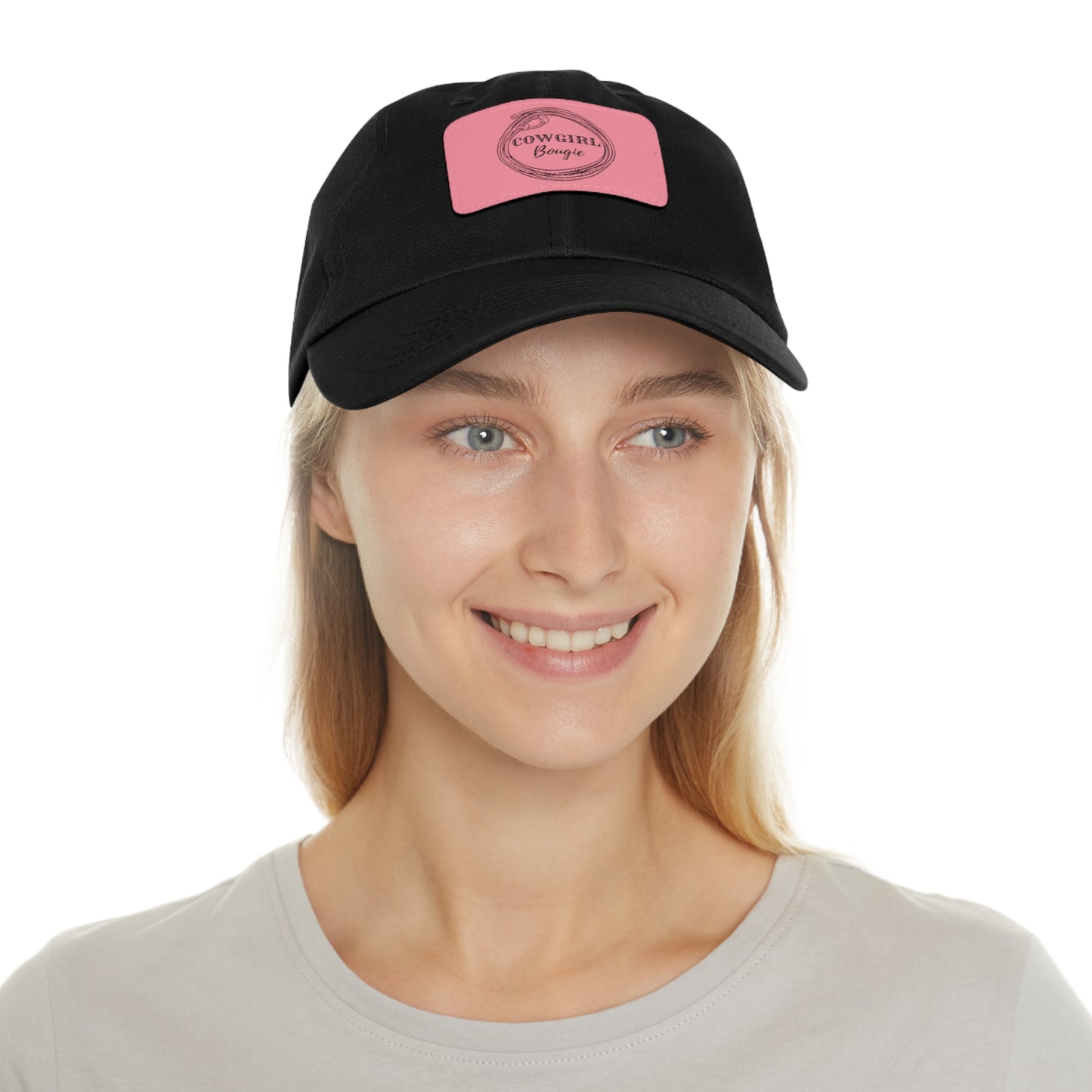 Cowgirl Bougie Lasso Logo Hat with Leather Patch (Rectangle)