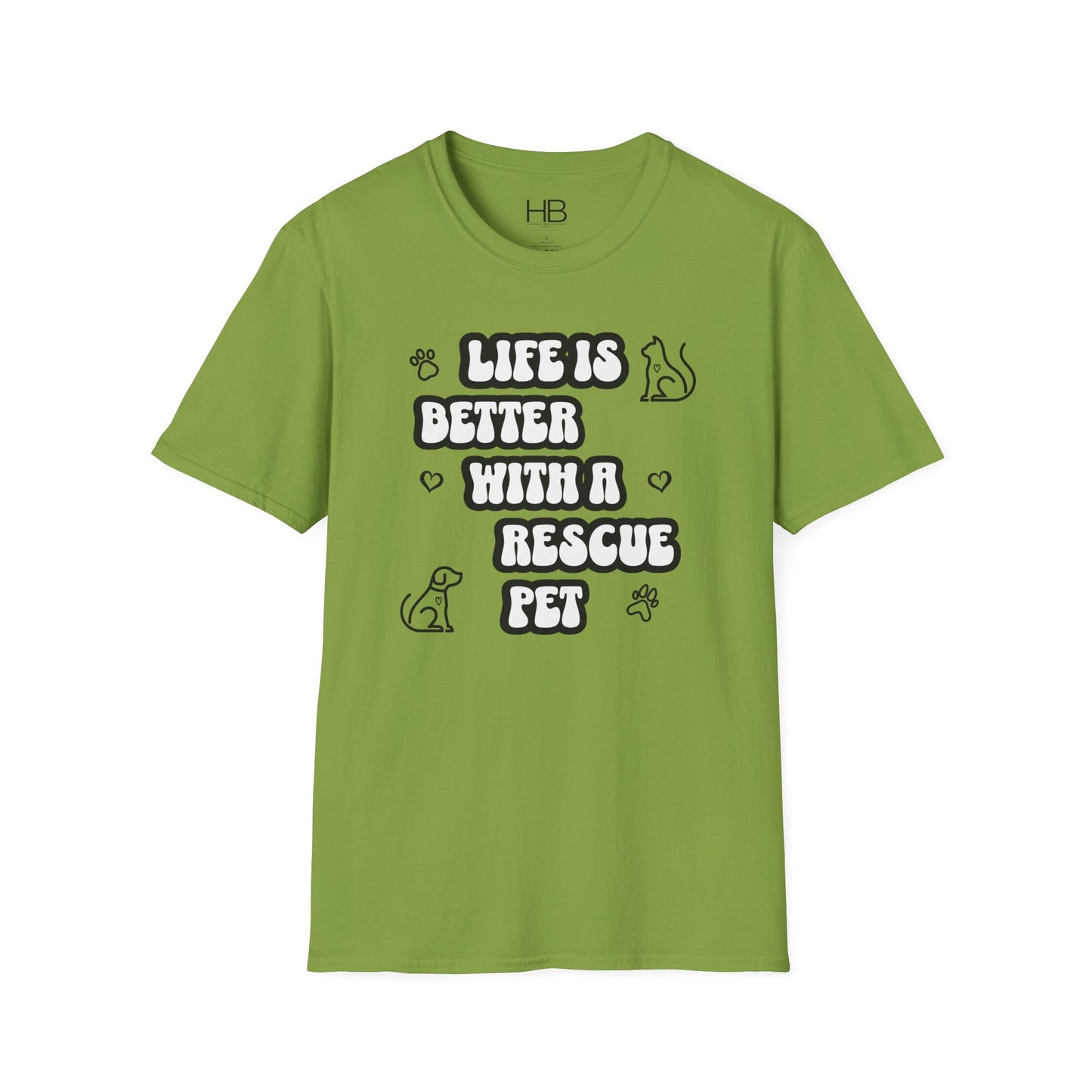 Life Is Better with a Rescue Pet Unisex Softstyle T-Shirt