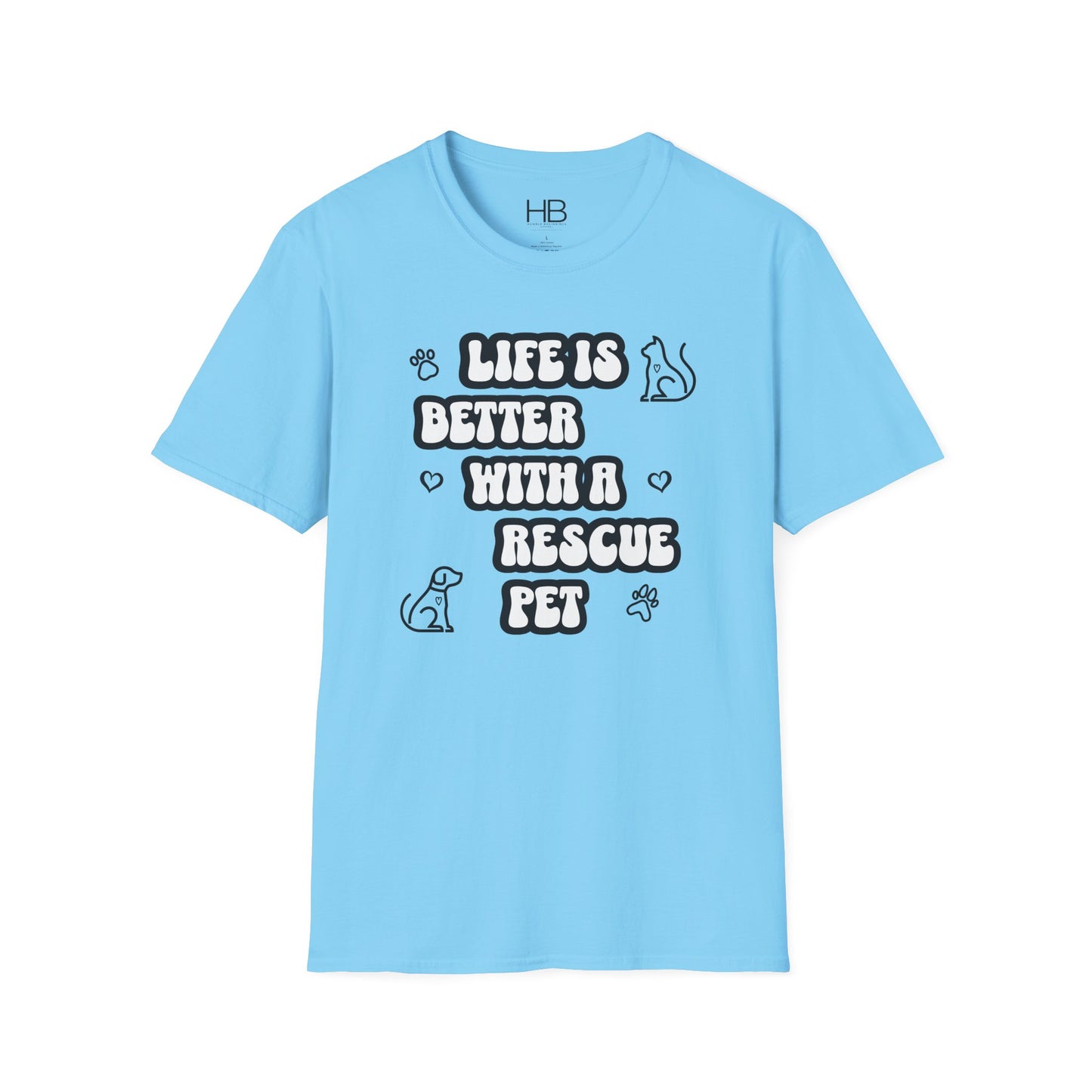 Life Is Better with a Rescue Pet Unisex Softstyle T-Shirt