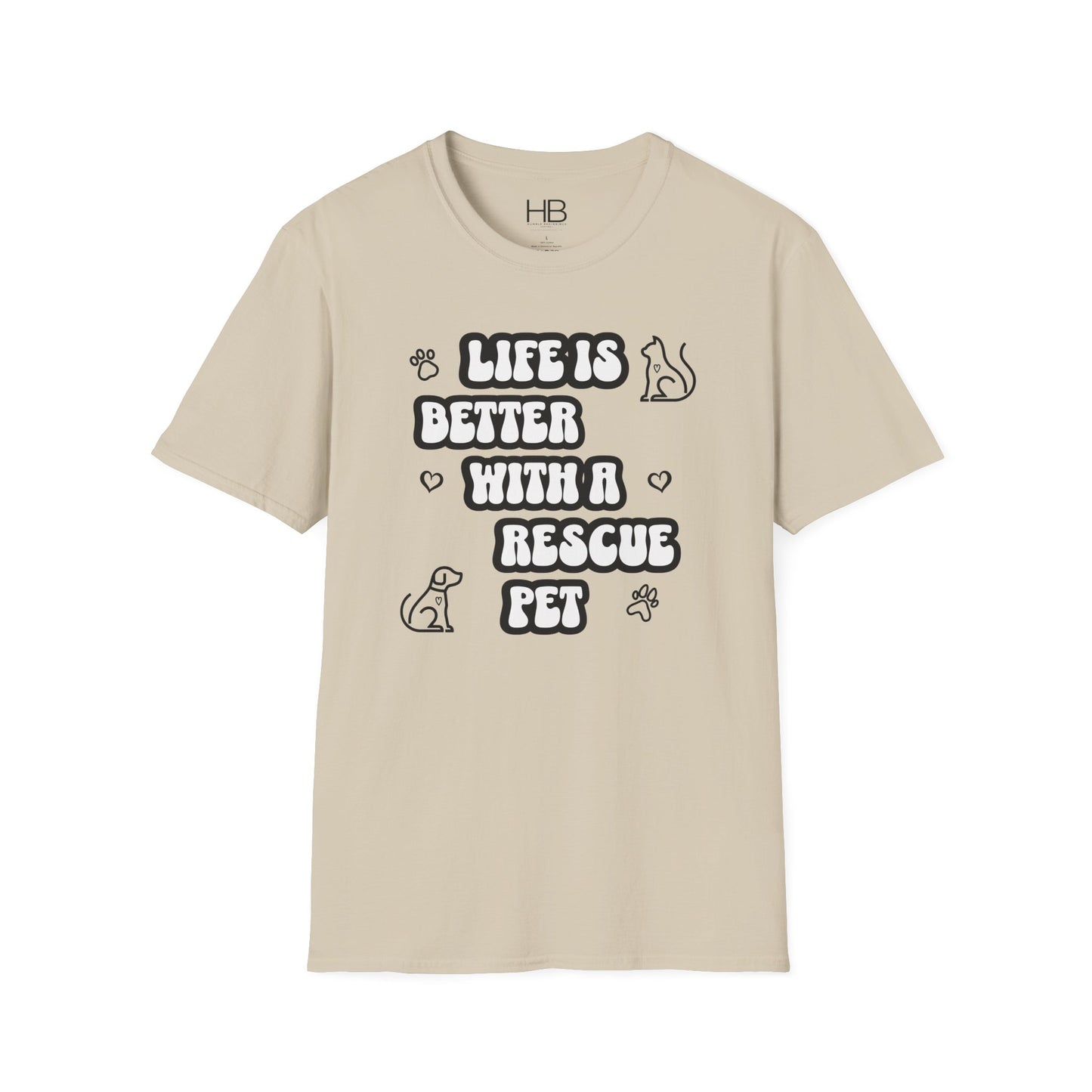 Life Is Better with a Rescue Pet Unisex Softstyle T-Shirt