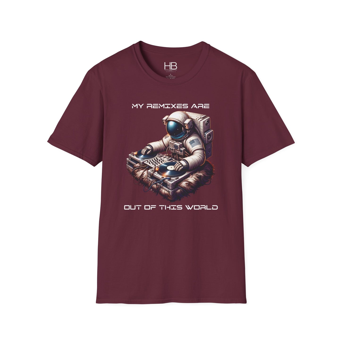 Astronaut DJ Unisex Softstyle T-Shirt White Letter