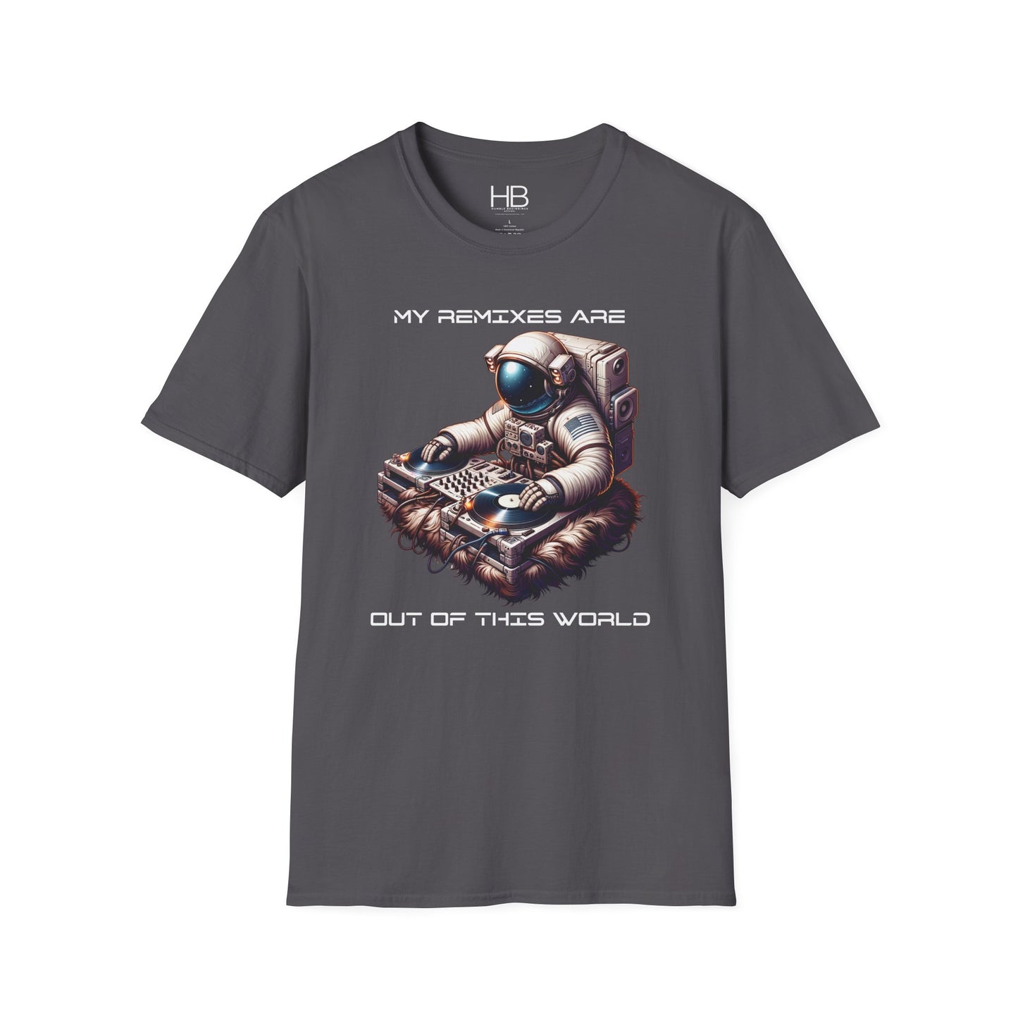 Astronaut DJ Unisex Softstyle T-Shirt White Letter