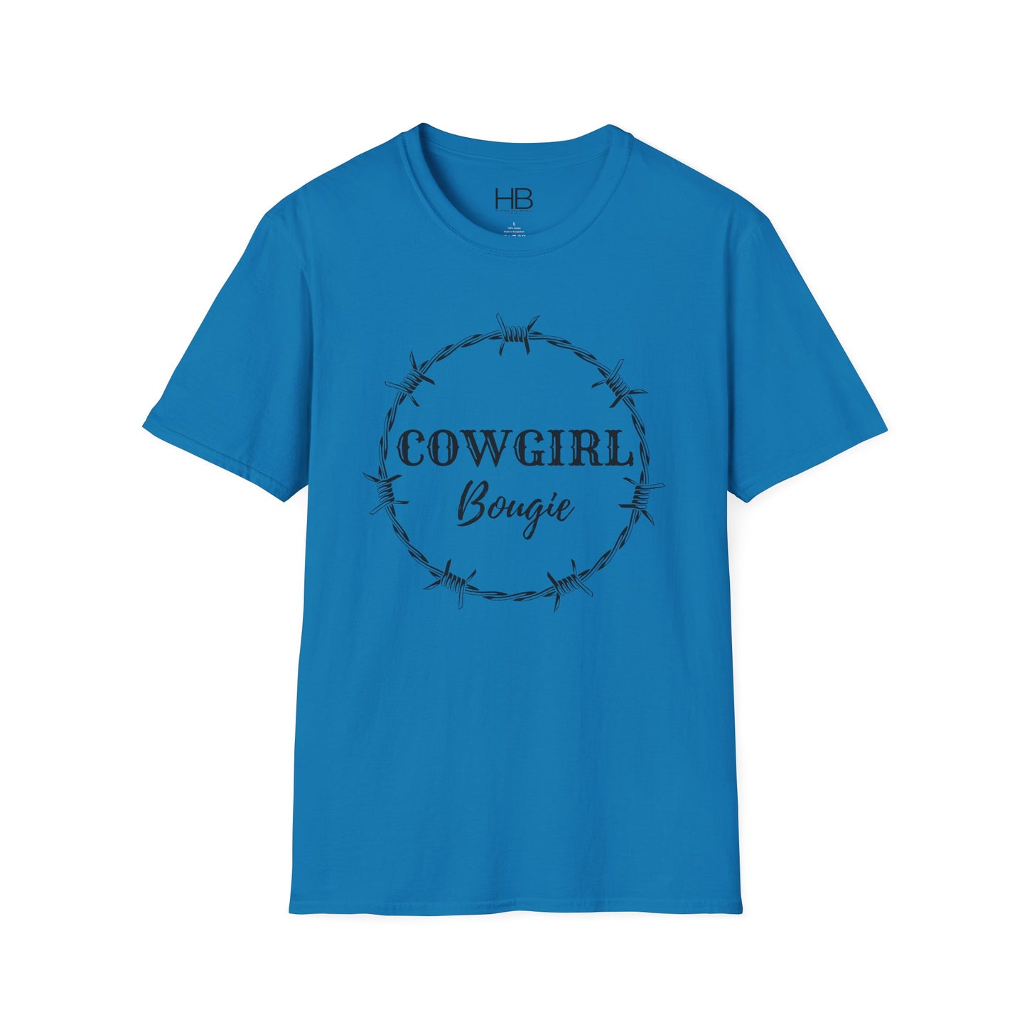Cowgirl Bougie Barbed Wire Black Circle Unisex Softstyle T-Shirt