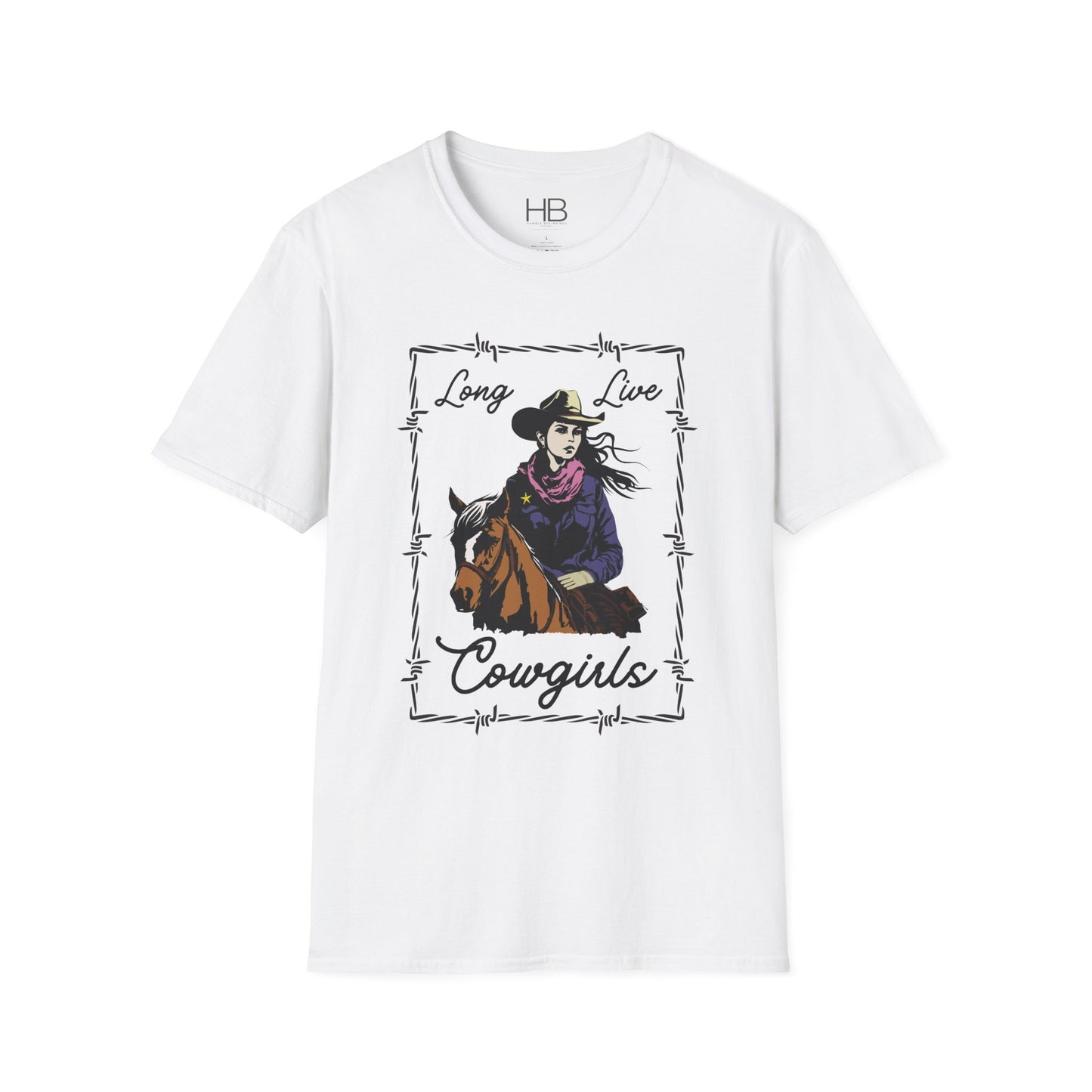 Long Live Cowgirls Barbed Wire Unisex Softstyle T-Shirt
