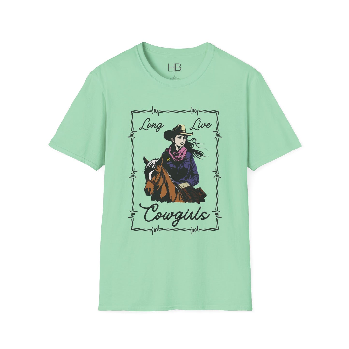 Long Live Cowgirls Barbed Wire Unisex Softstyle T-Shirt