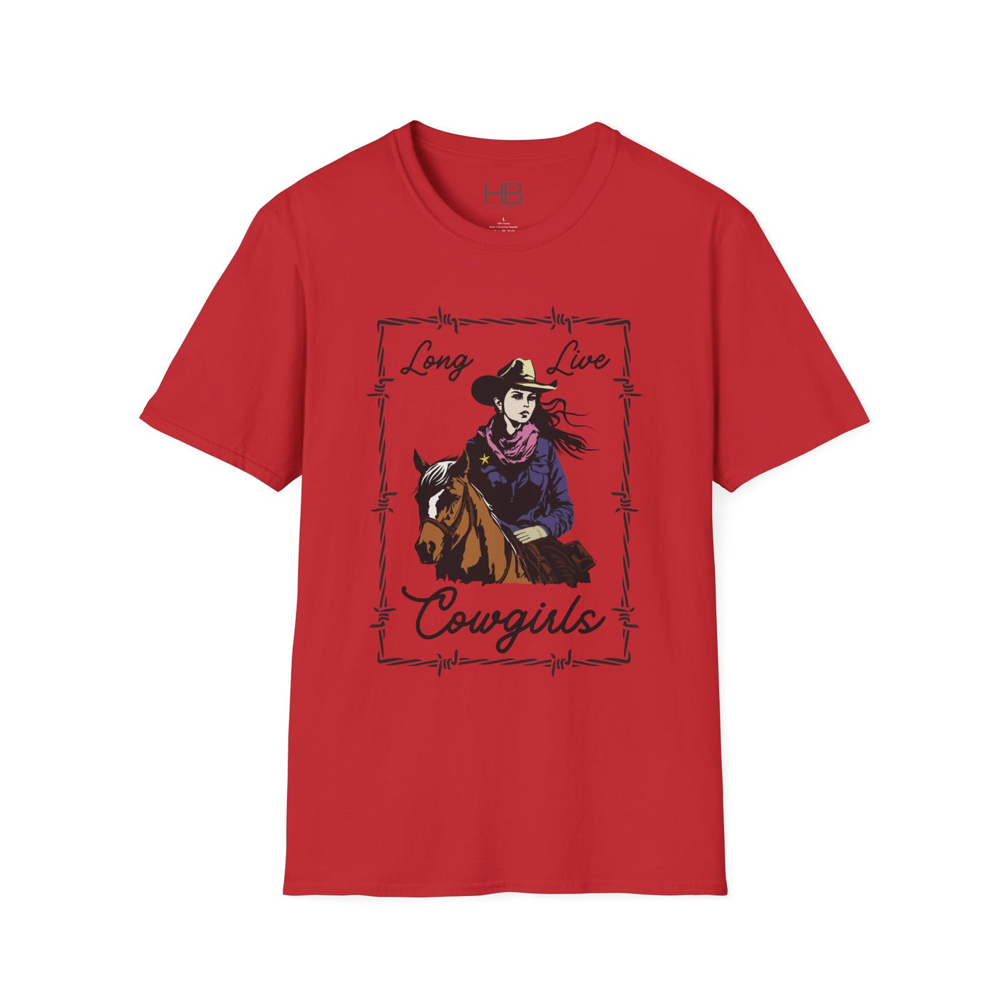 Long Live Cowgirls Barbed Wire Unisex Softstyle T-Shirt