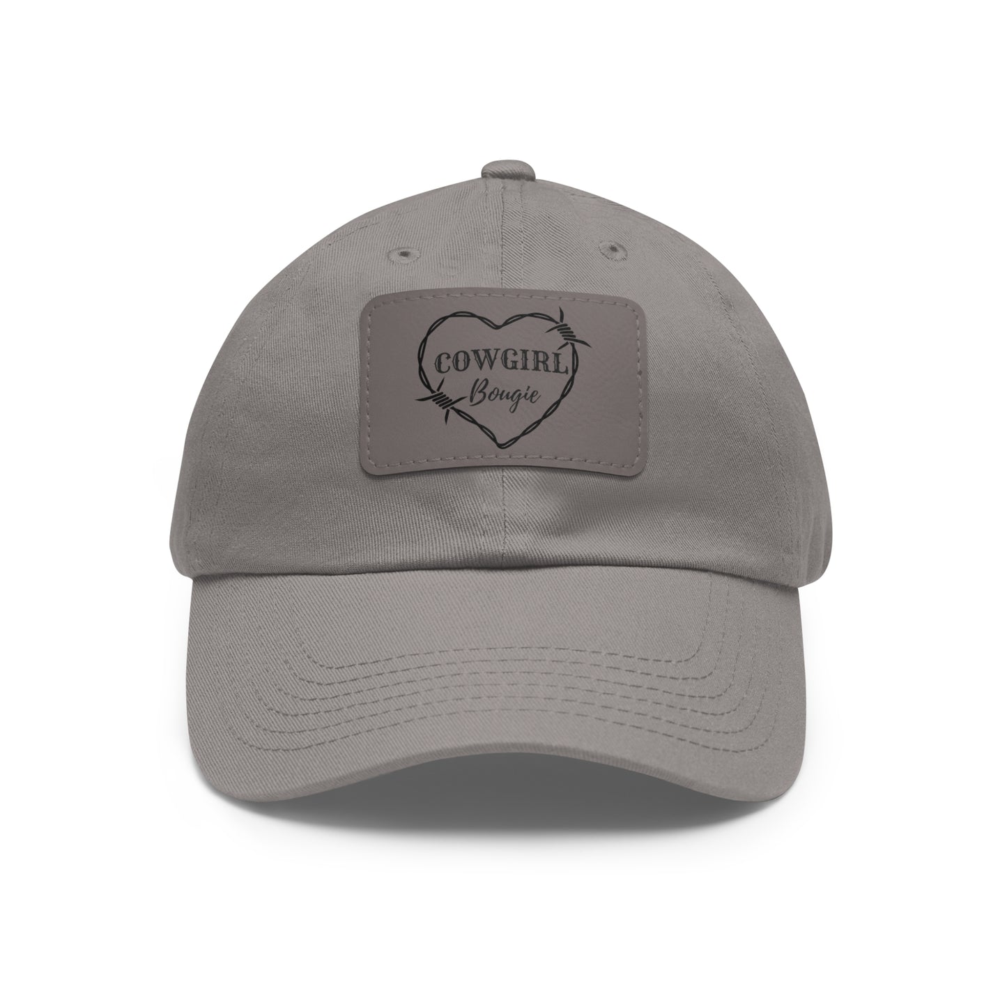 Cowgirl Bougie Barbed Wire Heart Logo Hat with Leather Patch (Rectangle)