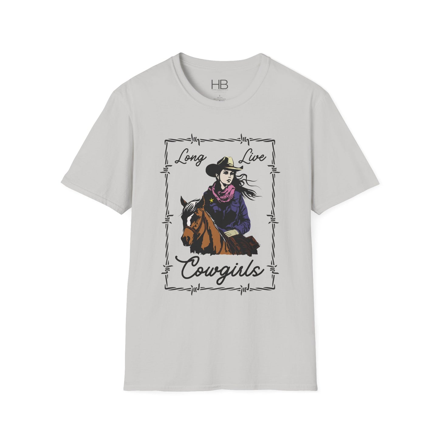 Long Live Cowgirls Barbed Wire Unisex Softstyle T-Shirt