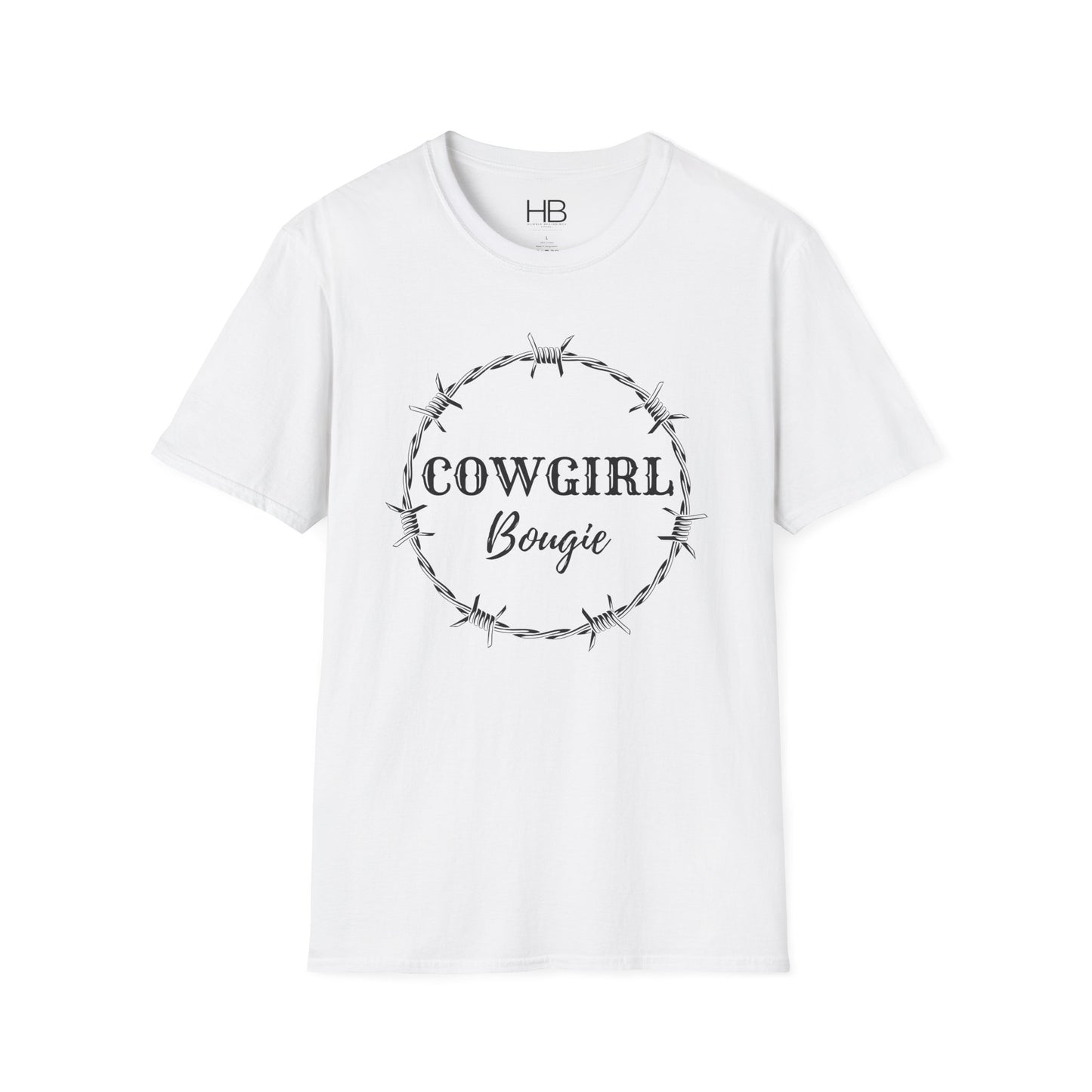 Cowgirl Bougie Barbed Wire Black Circle Unisex Softstyle T-Shirt