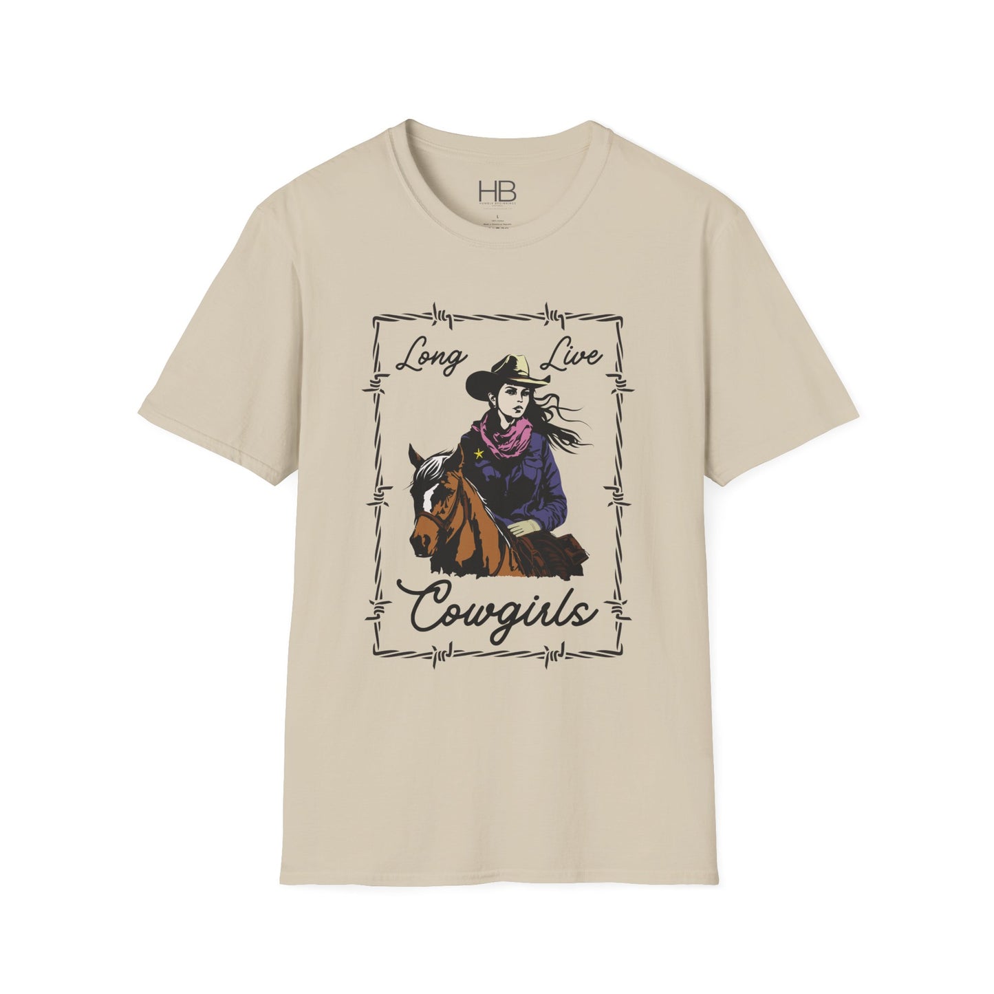 Long Live Cowgirls Barbed Wire Unisex Softstyle T-Shirt