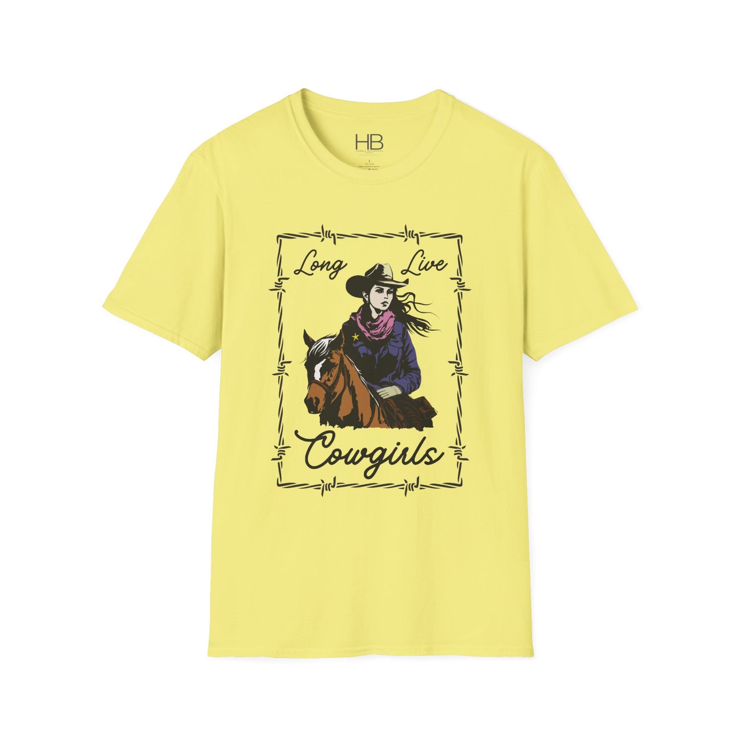 Long Live Cowgirls Barbed Wire Unisex Softstyle T-Shirt