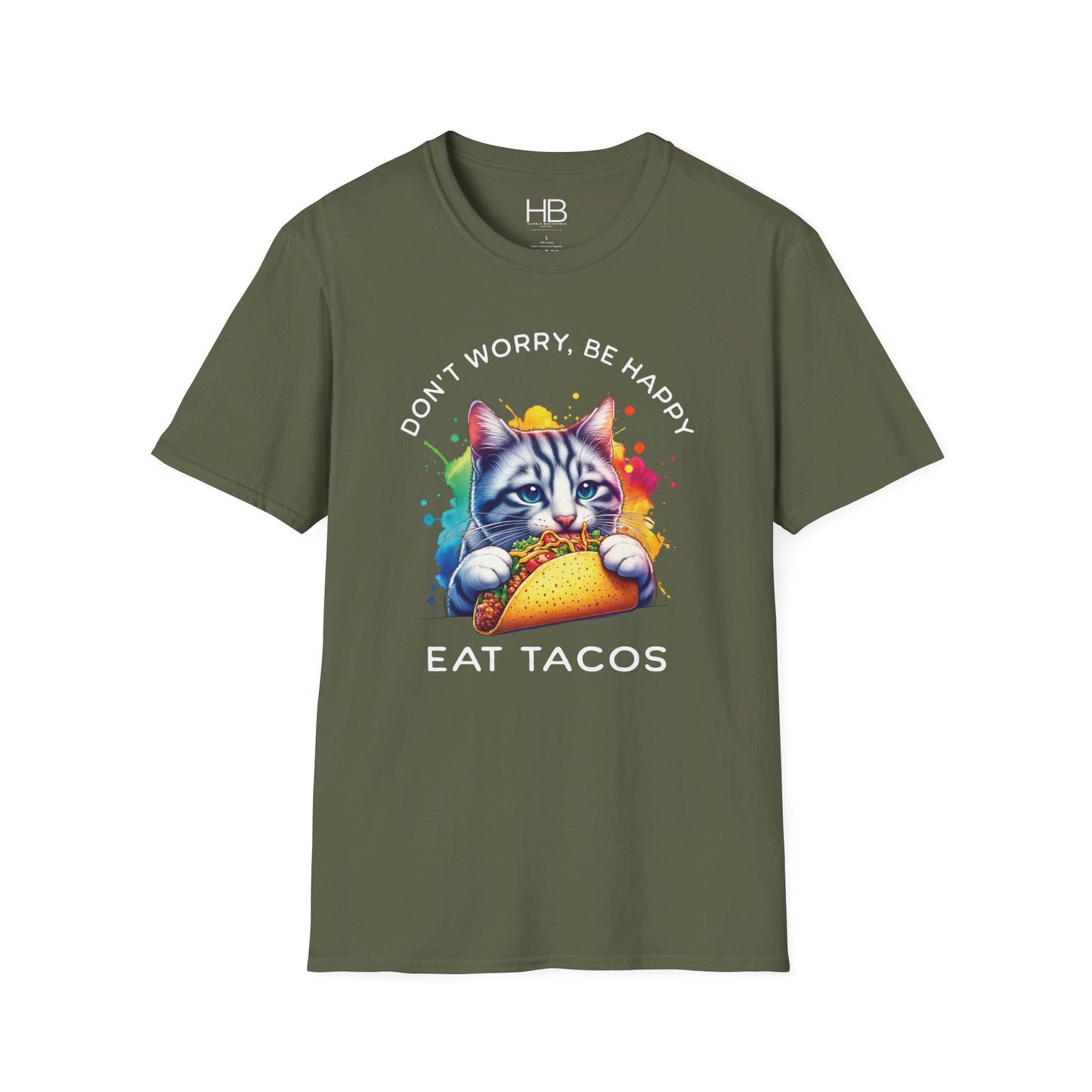 Don't Worry Be Happy Eat Tacos Unisex Softstyle T-Shirt