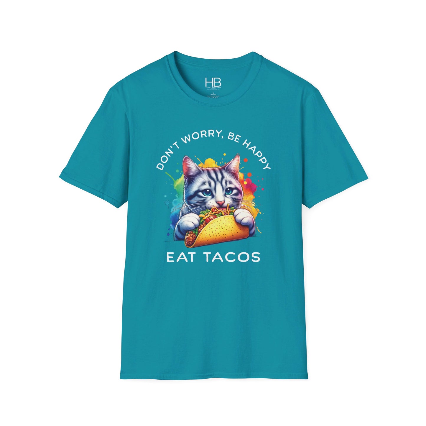 Don't Worry Be Happy Eat Tacos Unisex Softstyle T-Shirt