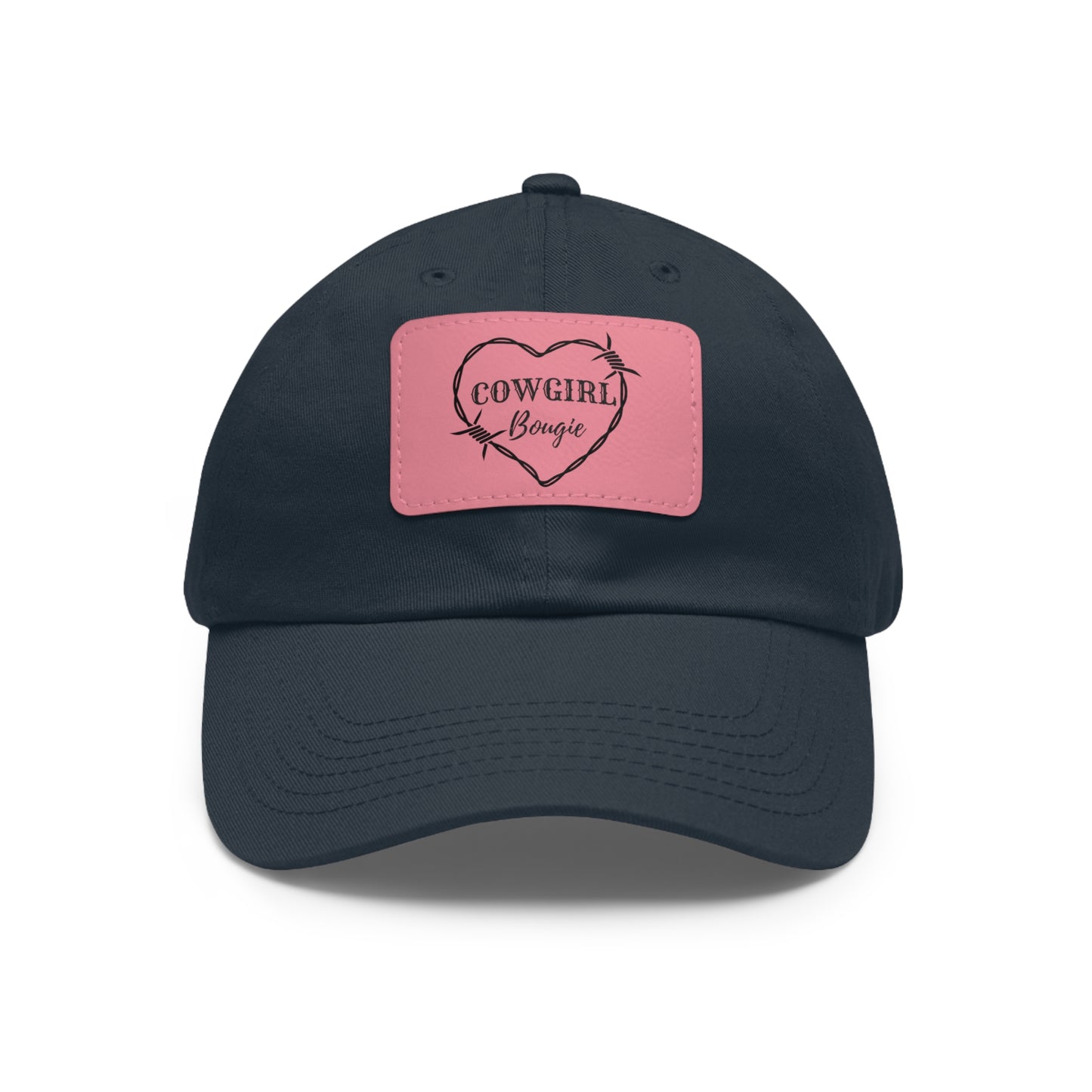 Cowgirl Bougie Barbed Wire Heart Logo Hat with Leather Patch (Rectangle)