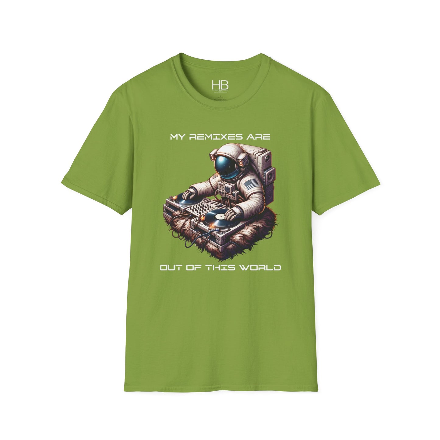 Astronaut DJ Unisex Softstyle T-Shirt White Letter