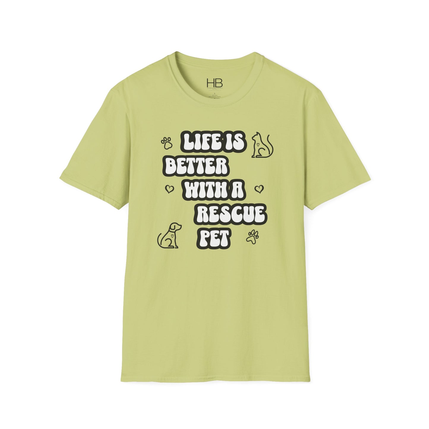 Life Is Better with a Rescue Pet Unisex Softstyle T-Shirt