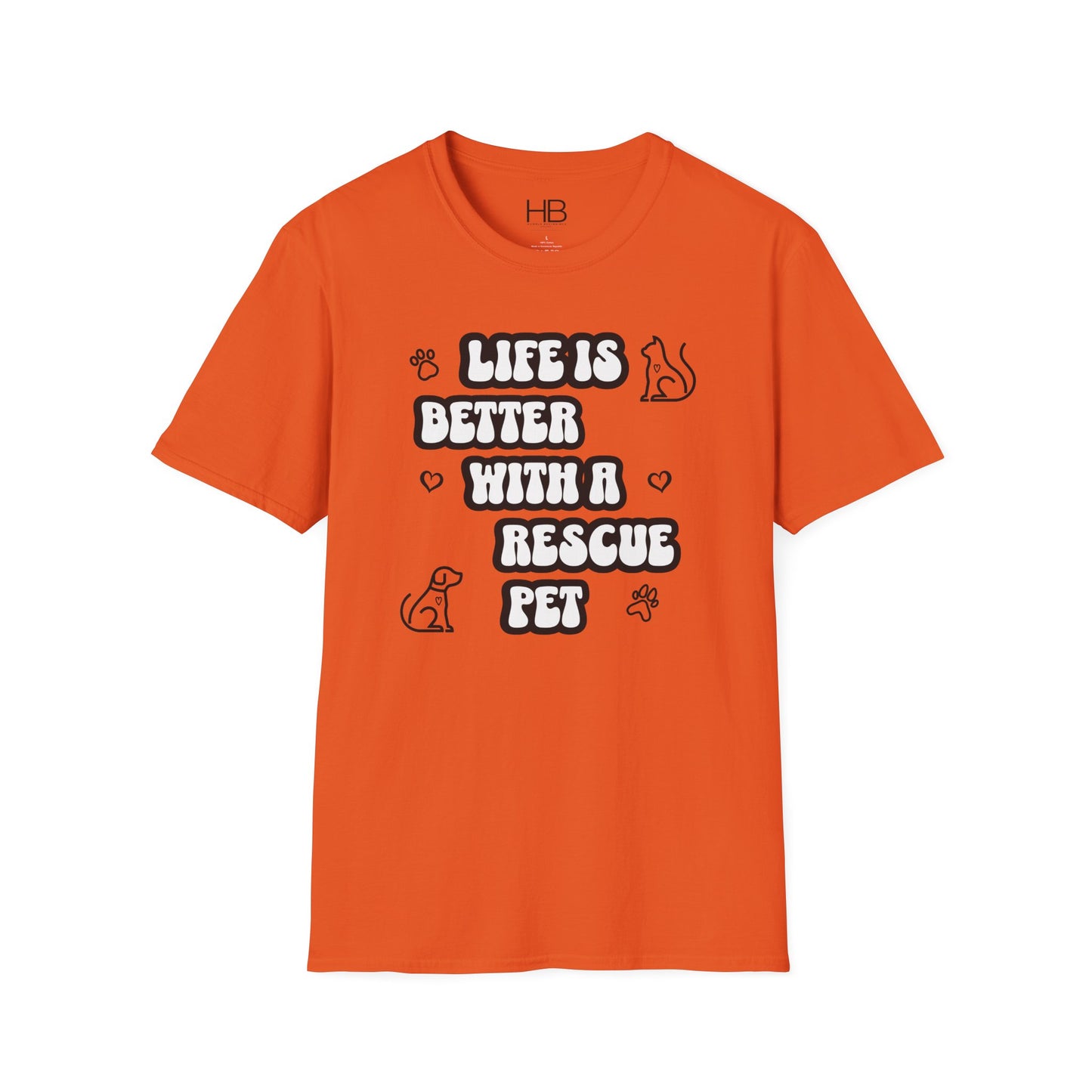 Life Is Better with a Rescue Pet Unisex Softstyle T-Shirt