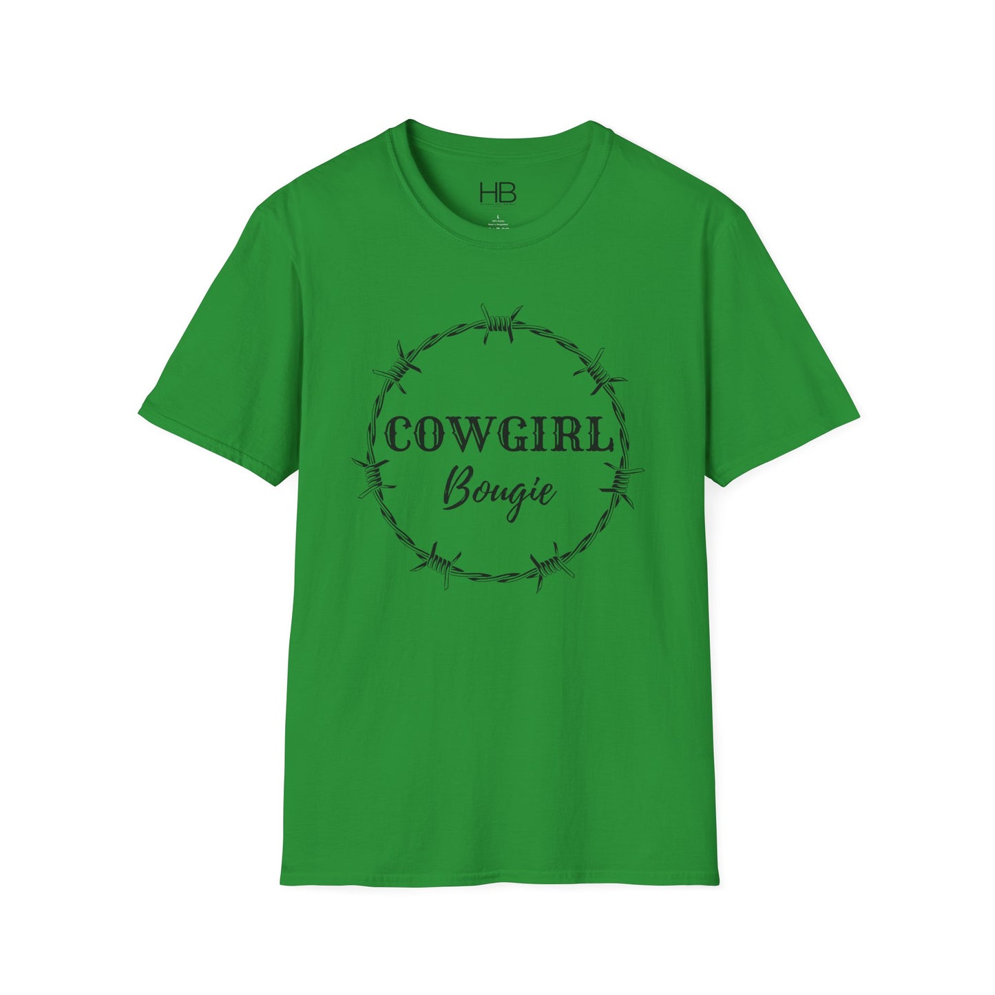 Cowgirl Bougie Barbed Wire Black Circle Unisex Softstyle T-Shirt