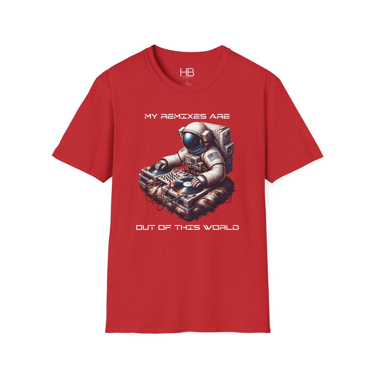 Astronaut DJ Unisex Softstyle T-Shirt White Letter
