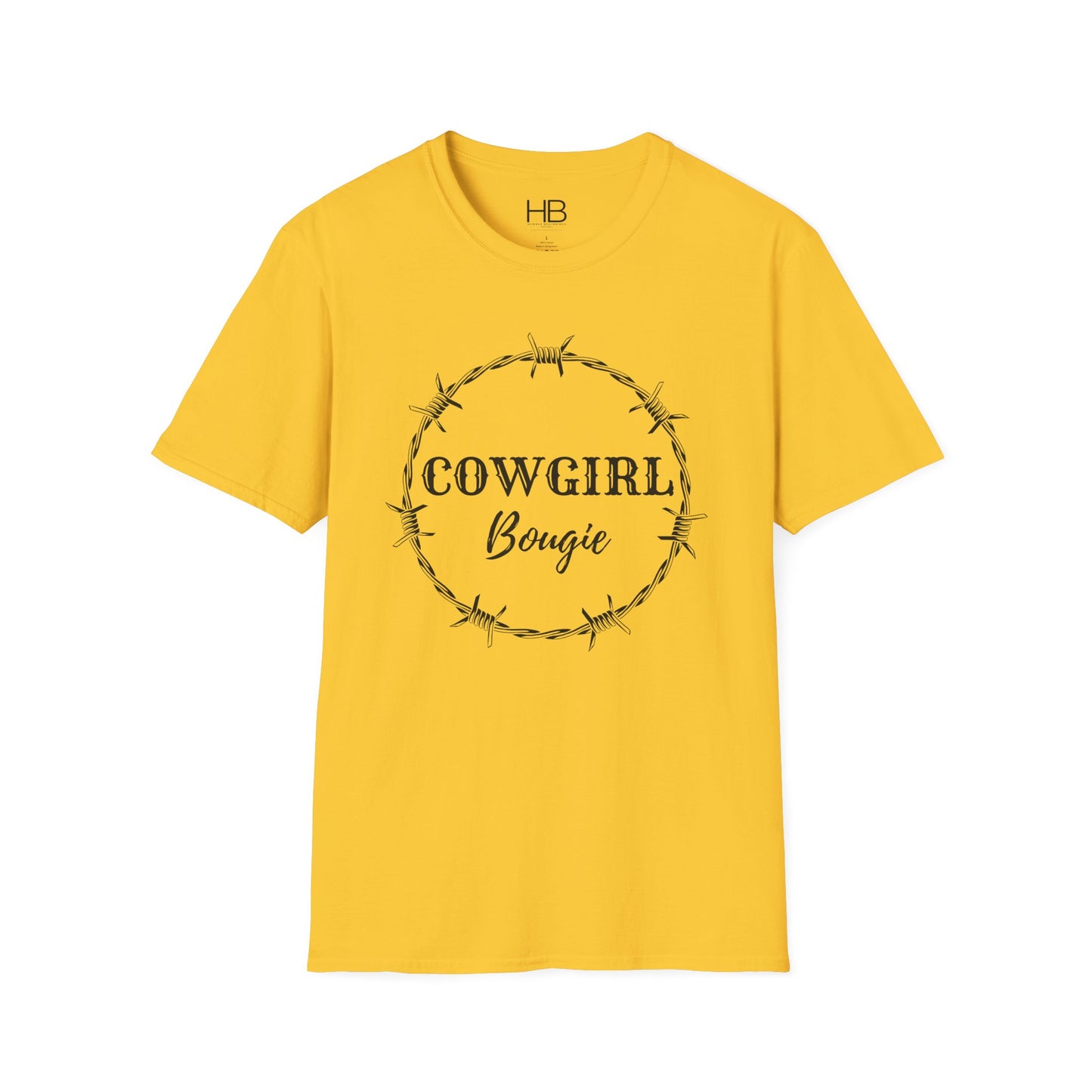 Cowgirl Bougie Barbed Wire Black Circle Unisex Softstyle T-Shirt