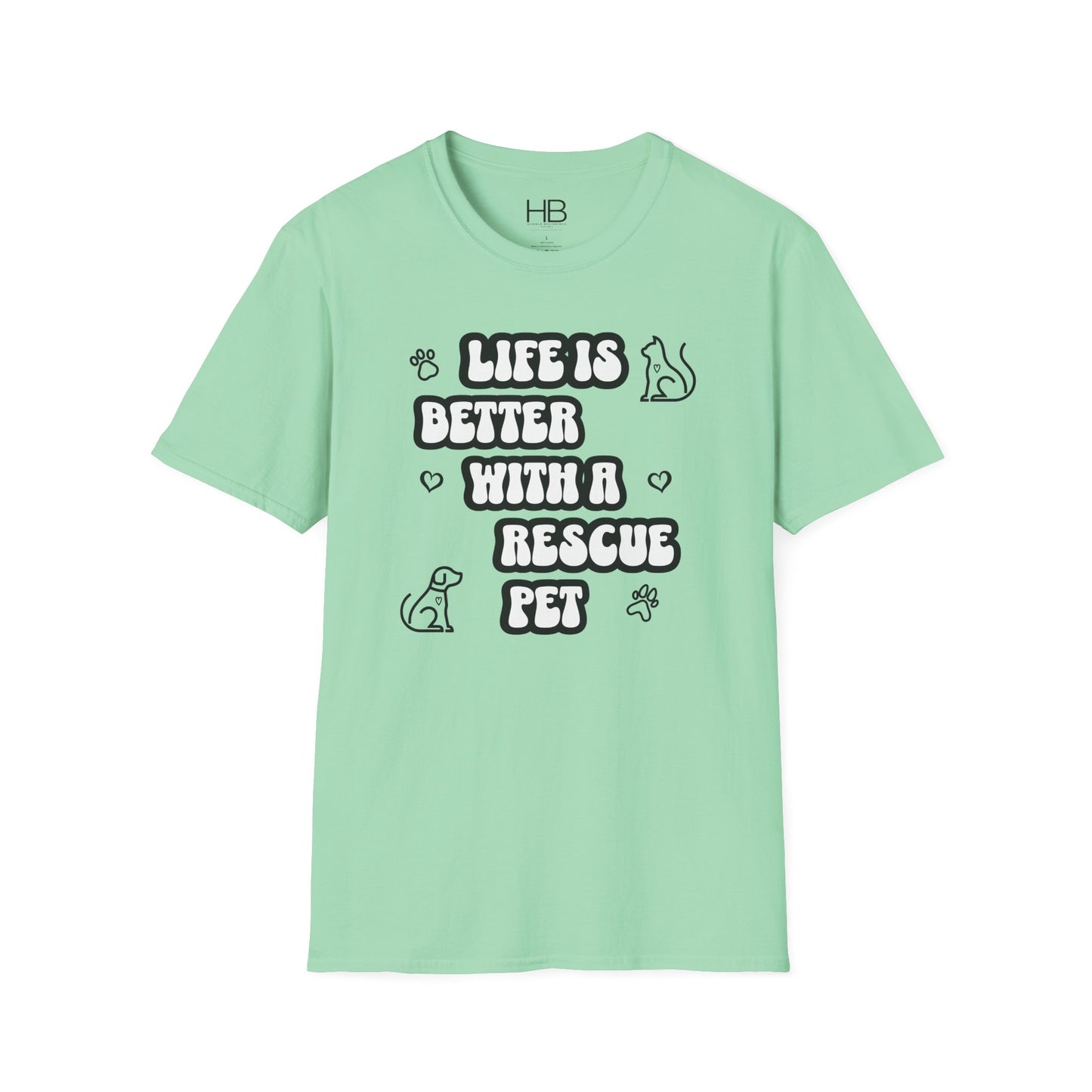 Life Is Better with a Rescue Pet Unisex Softstyle T-Shirt