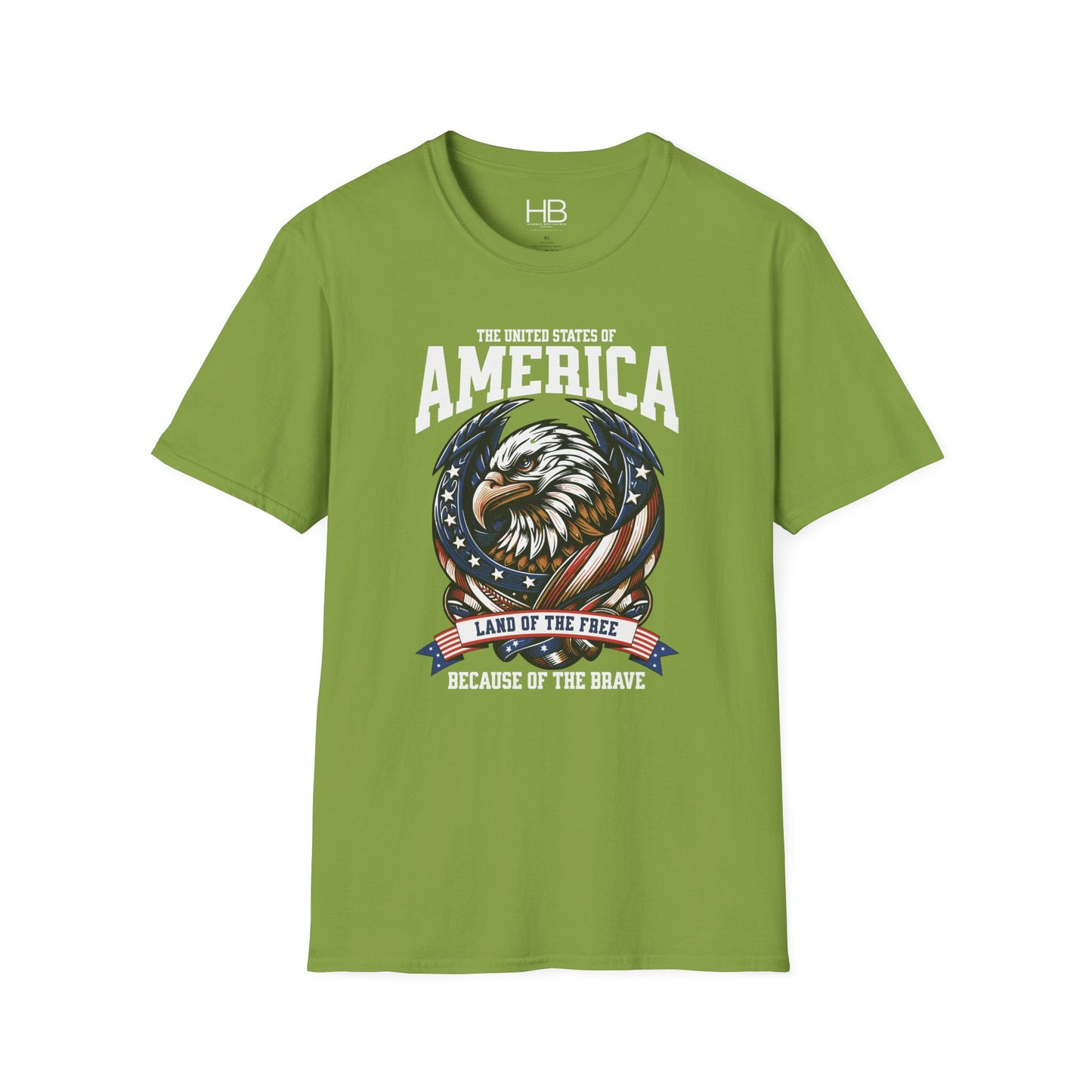 Land Of The Free Unisex Softstyle T-Shirt Black Letter