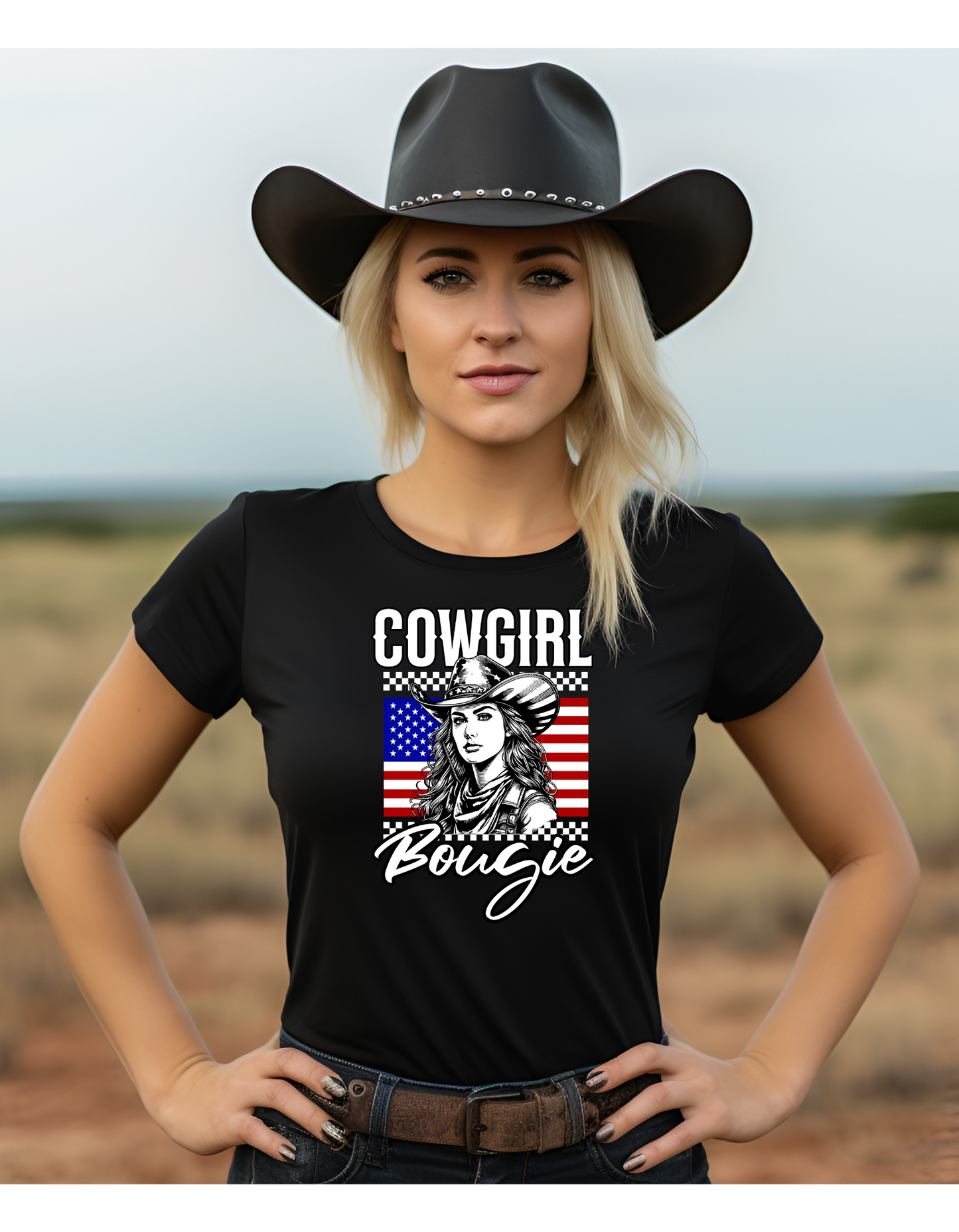 Cowgirl Bougie Flag T-Shirt