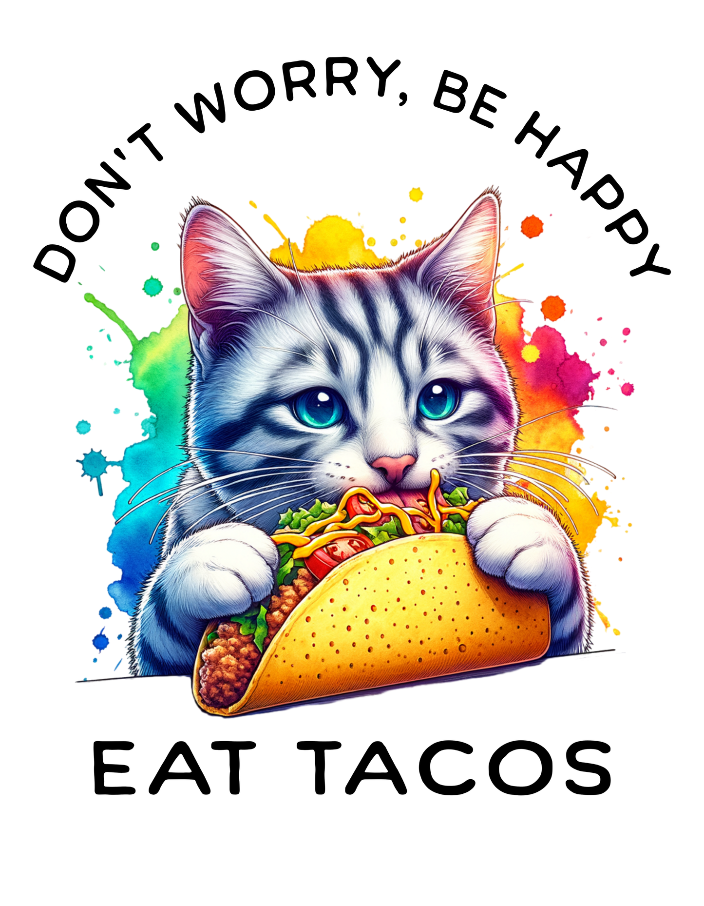 Don't Worry Be Happy Eat Tacos Unisex Softstyle T-Shirt