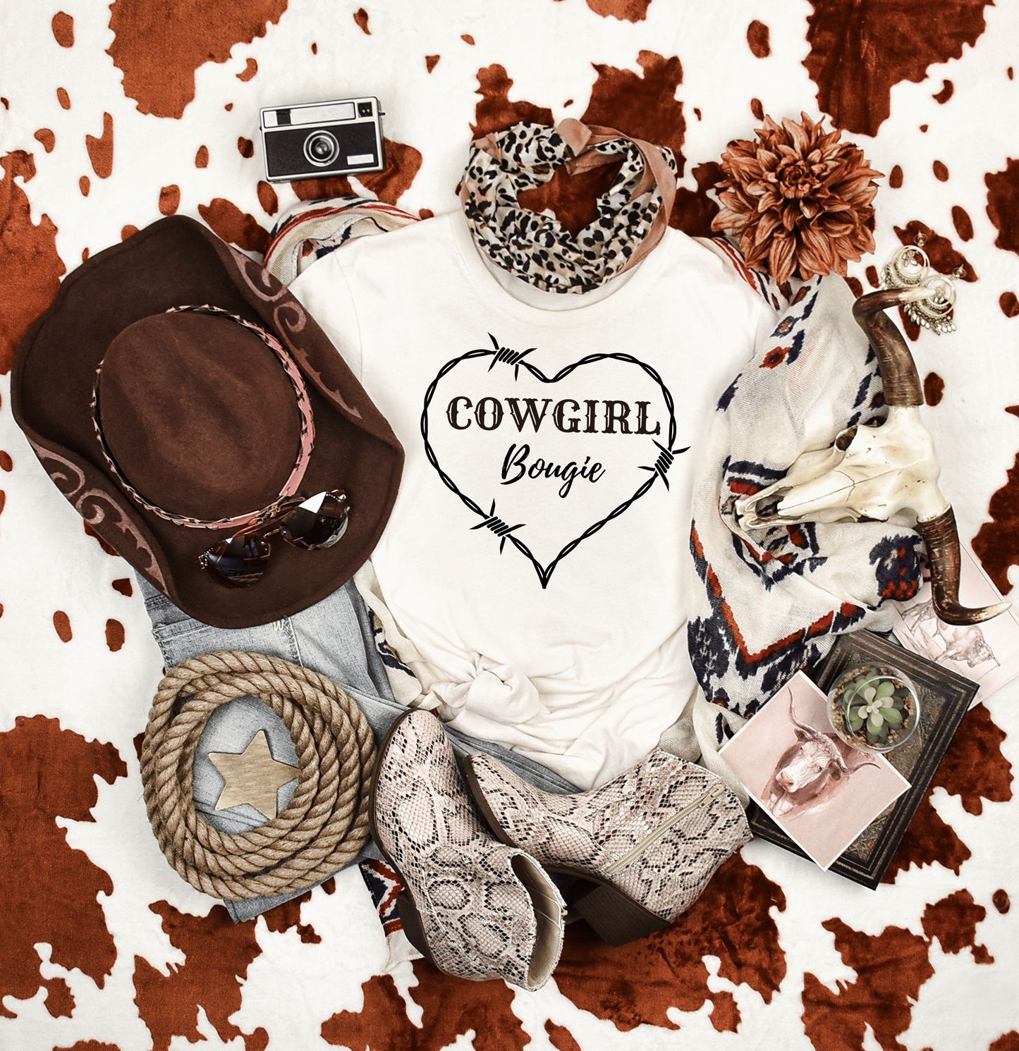 Cowgirl Bougie Barbed Heart Unisex Softstyle T-Shirt
