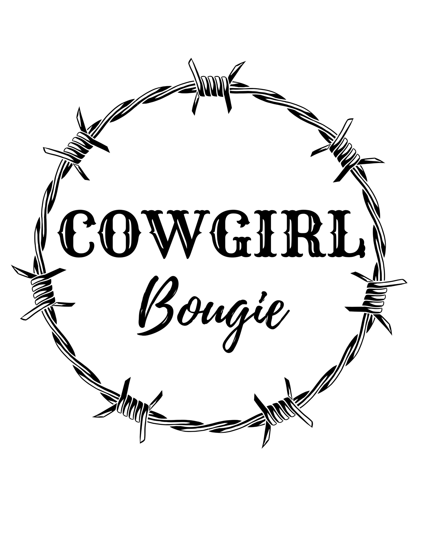 Cowgirl Bougie Barbed Wire Black Circle Unisex Softstyle T-Shirt