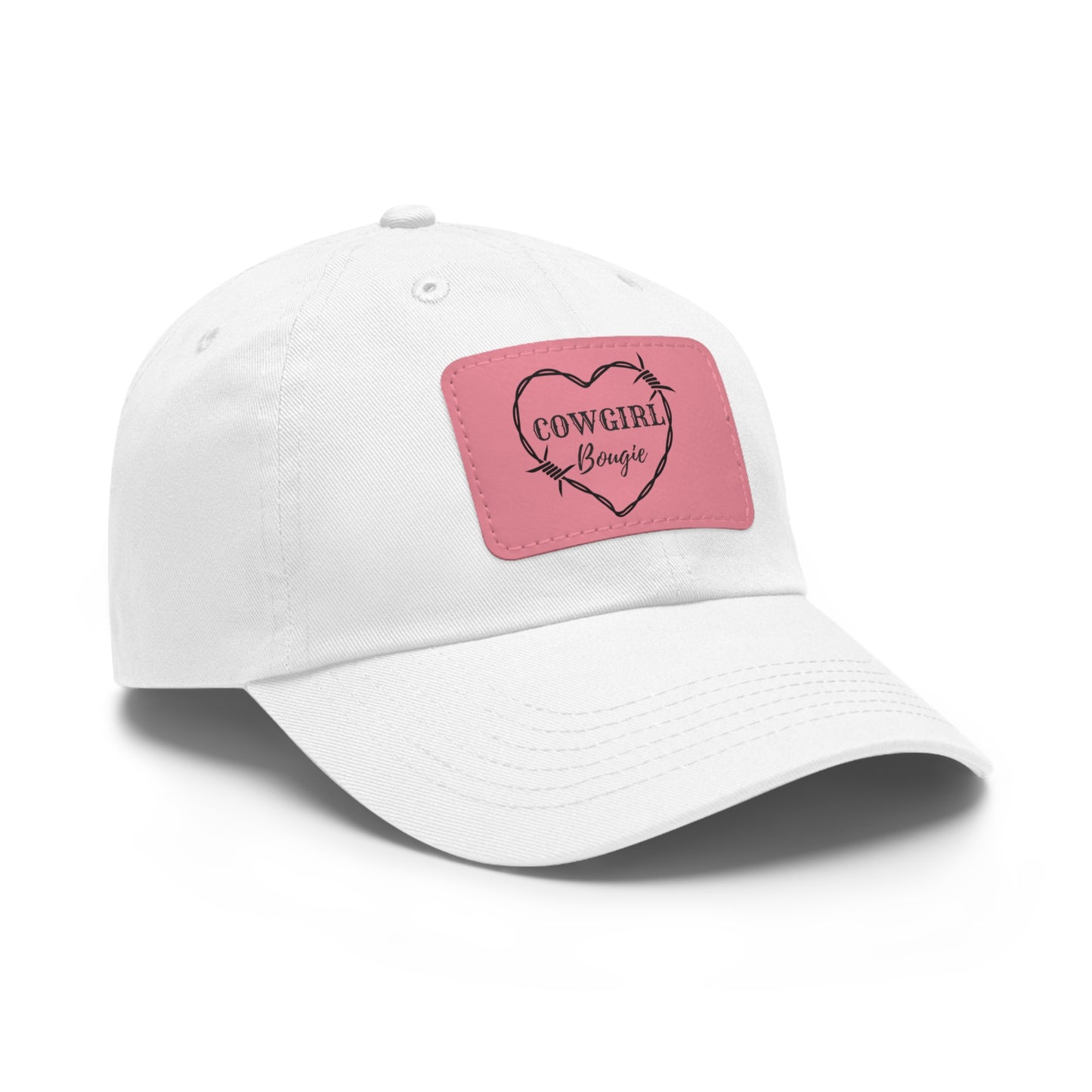 Cowgirl Bougie Barbed Wire Heart Logo Hat with Leather Patch (Rectangle)