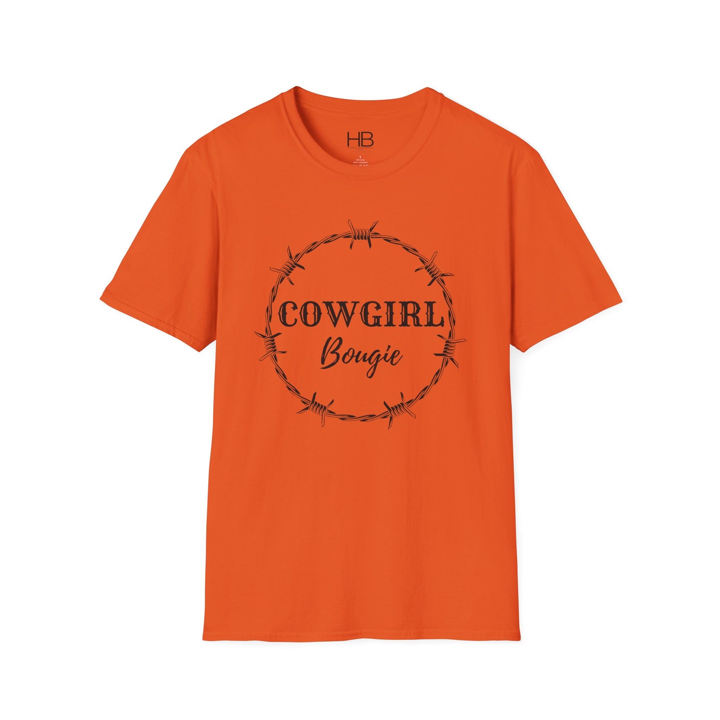 Cowgirl Bougie Barbed Wire Black Circle Unisex Softstyle T-Shirt