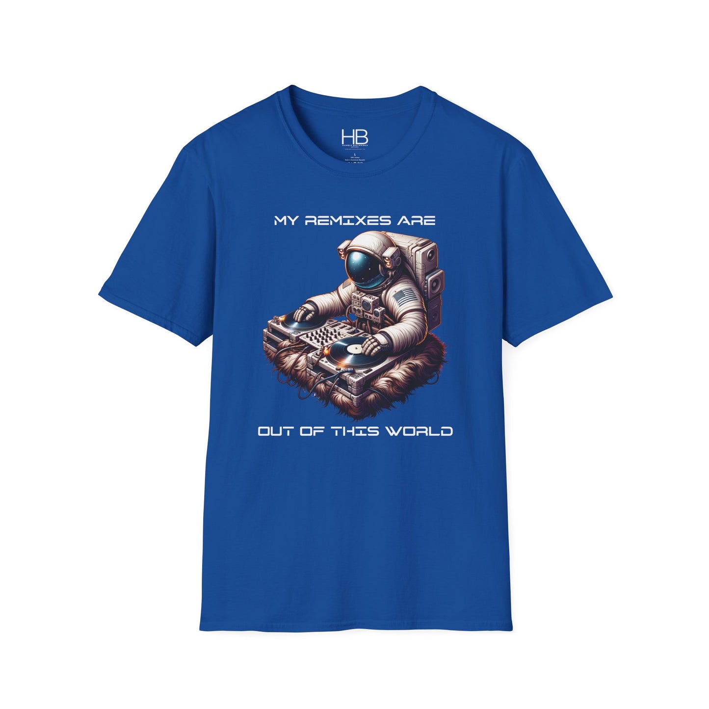Astronaut DJ Unisex Softstyle T-Shirt White Letter