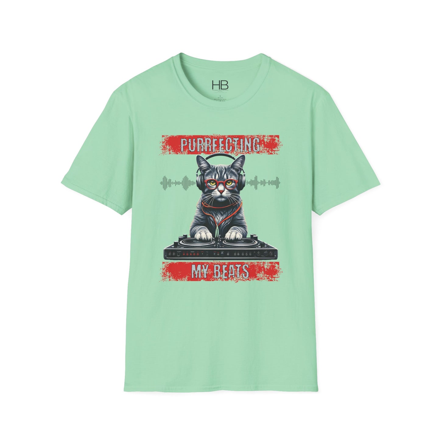 Purrfecting My Beats Unisex Softstyle T-Shirt