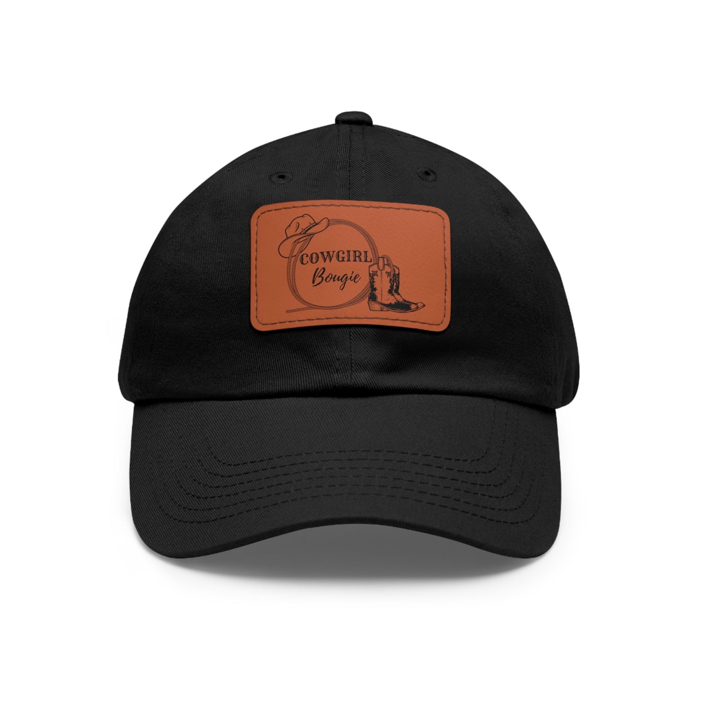 Cowgirl Bougie Hat with Leather Patch (Rectangle)