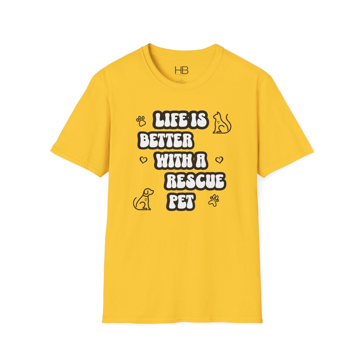 Life Is Better with a Rescue Pet Unisex Softstyle T-Shirt