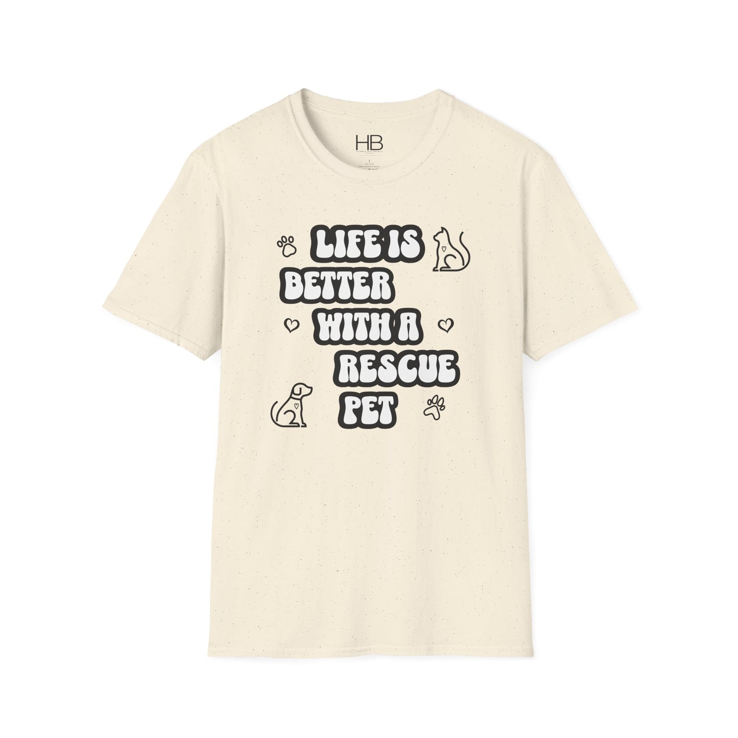 Life Is Better with a Rescue Pet Unisex Softstyle T-Shirt