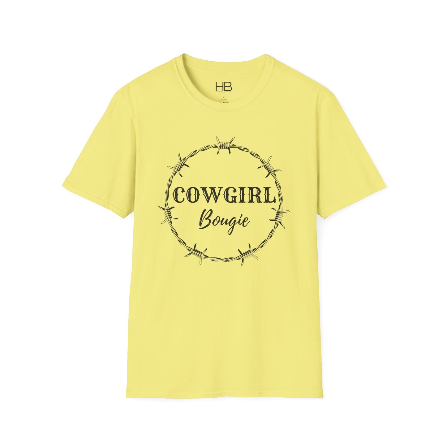 Cowgirl Bougie Barbed Wire Black Circle Unisex Softstyle T-Shirt
