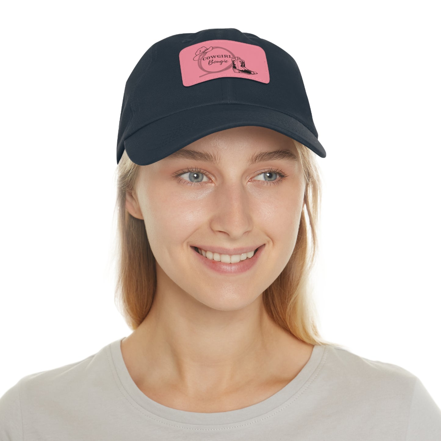 Cowgirl Bougie Hat with Leather Patch (Rectangle)