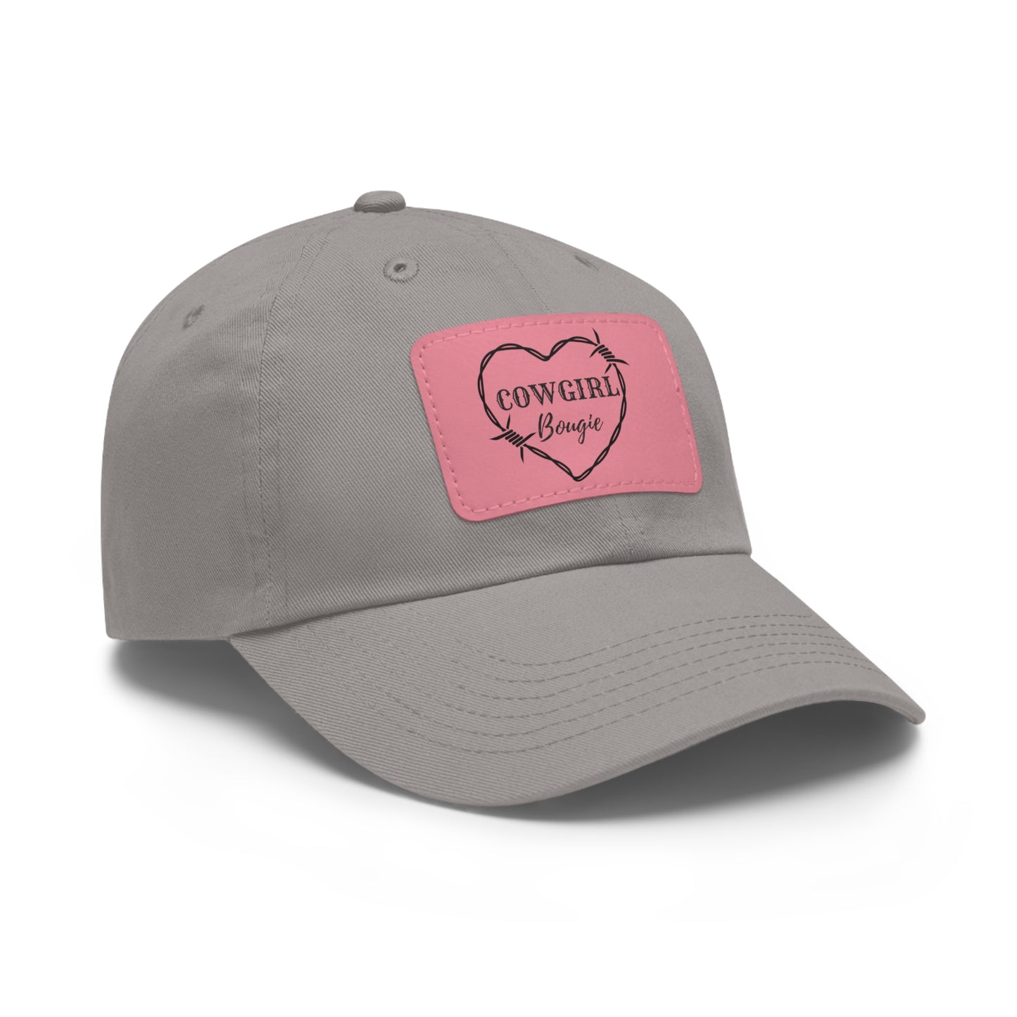 Cowgirl Bougie Barbed Wire Heart Logo Hat with Leather Patch (Rectangle)
