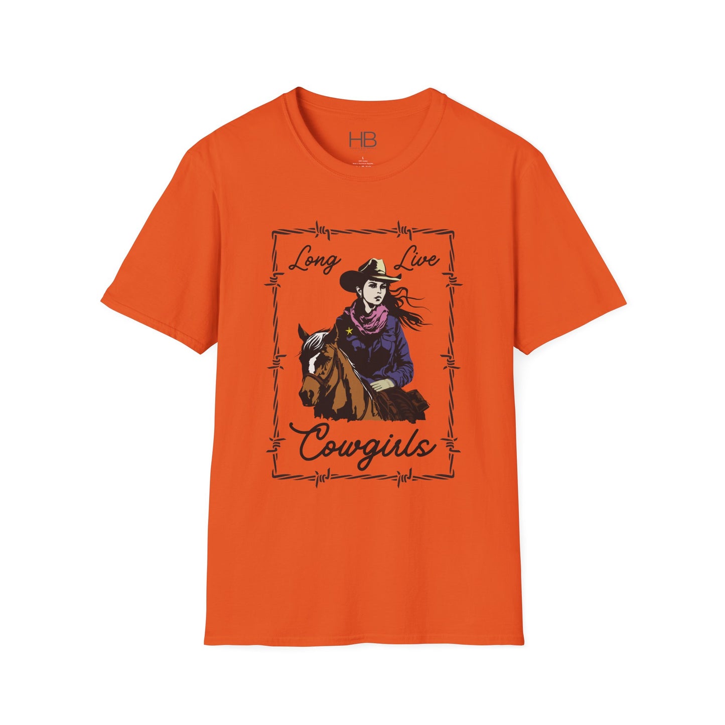 Long Live Cowgirls Barbed Wire Unisex Softstyle T-Shirt
