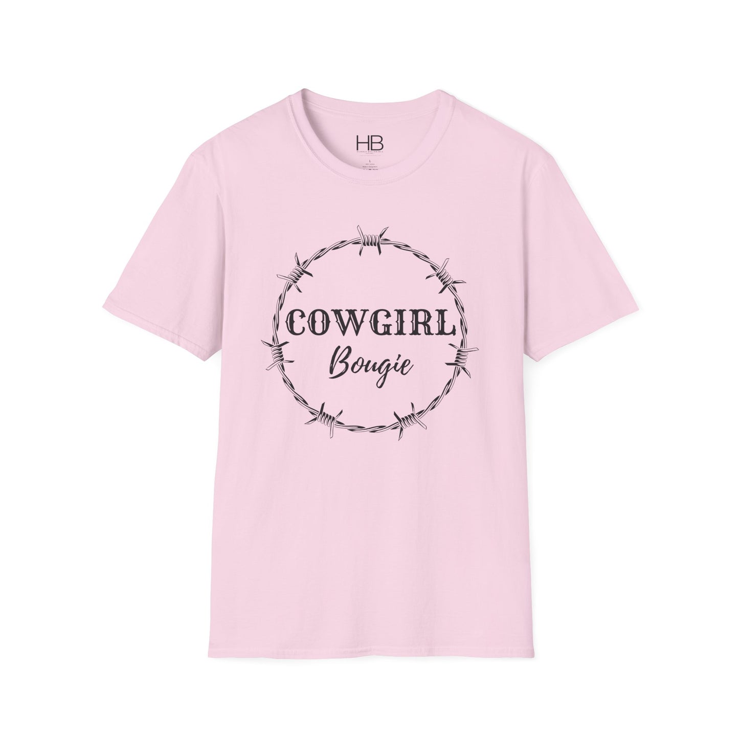 Cowgirl Bougie Barbed Wire Black Circle Unisex Softstyle T-Shirt