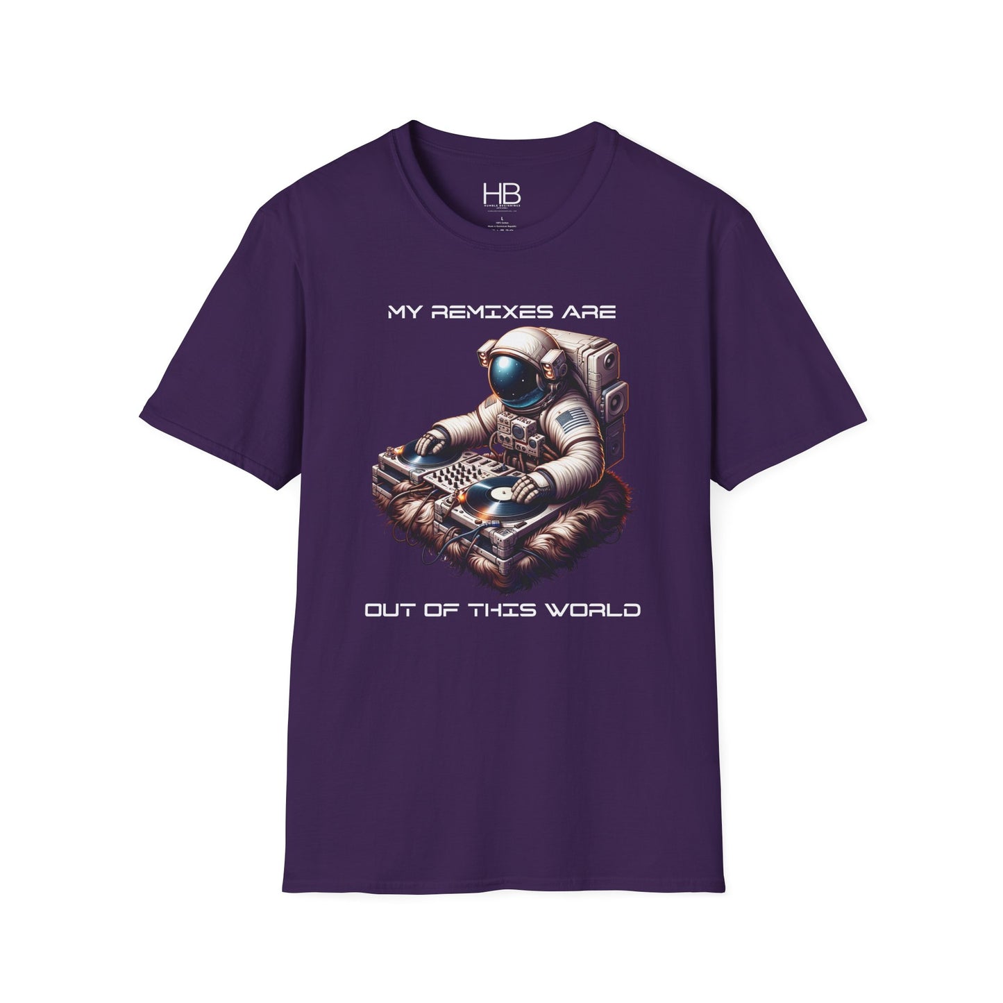Astronaut DJ Unisex Softstyle T-Shirt White Letter
