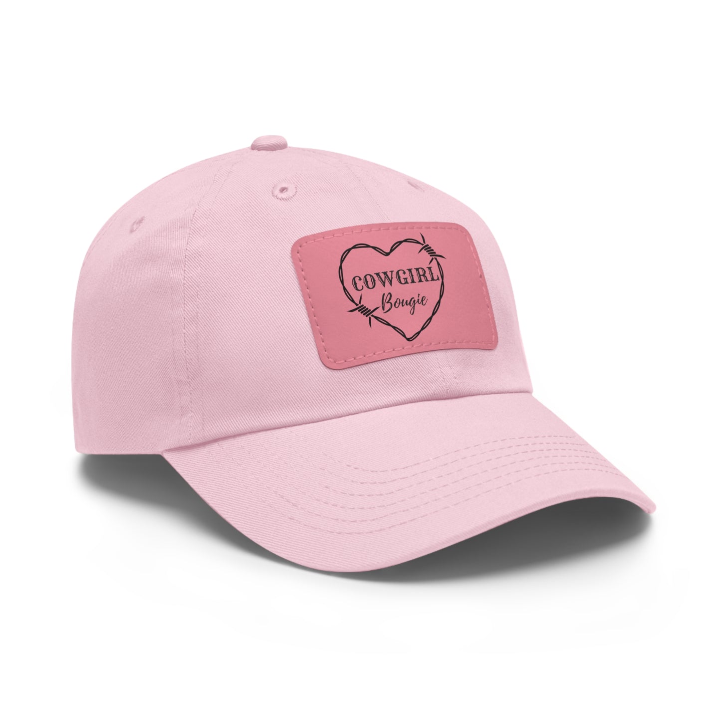 Cowgirl Bougie Barbed Wire Heart Logo Hat with Leather Patch (Rectangle)