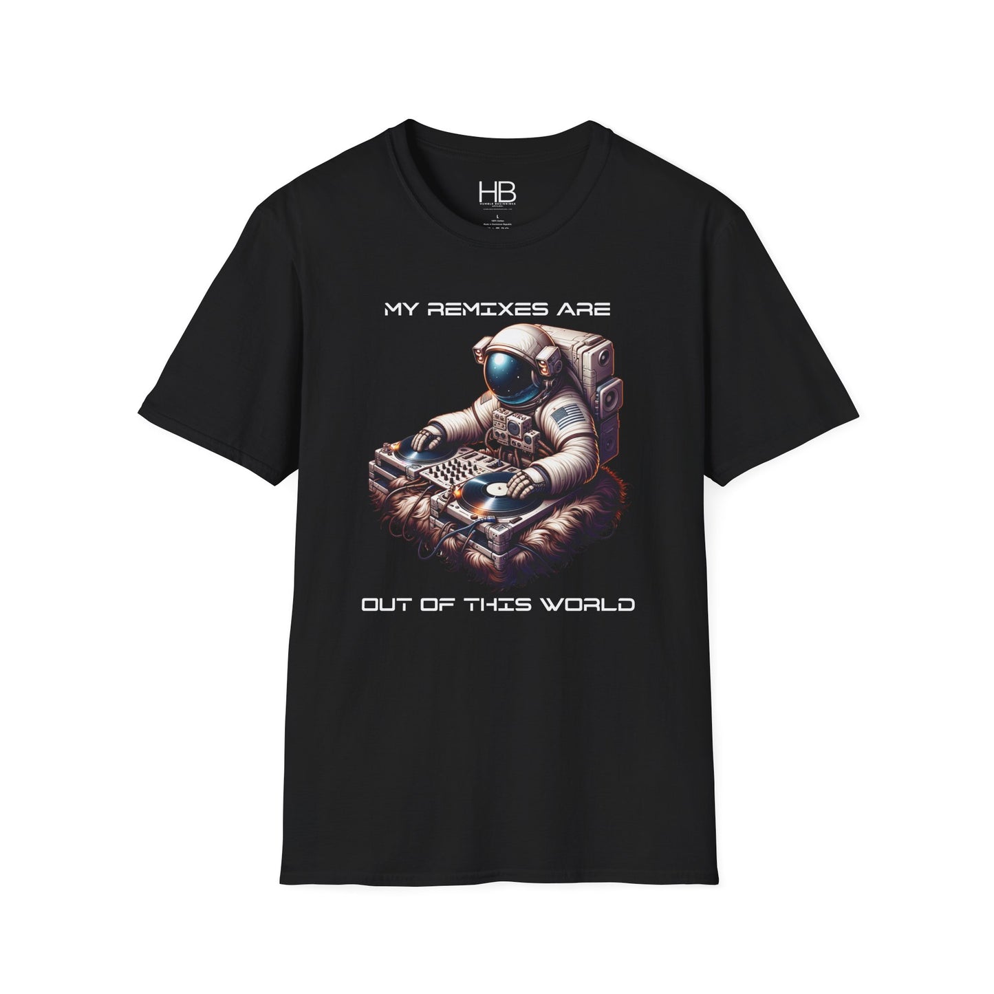 Astronaut DJ Unisex Softstyle T-Shirt White Letter