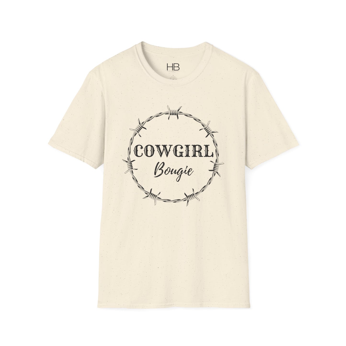 Cowgirl Bougie Barbed Wire Black Circle Unisex Softstyle T-Shirt