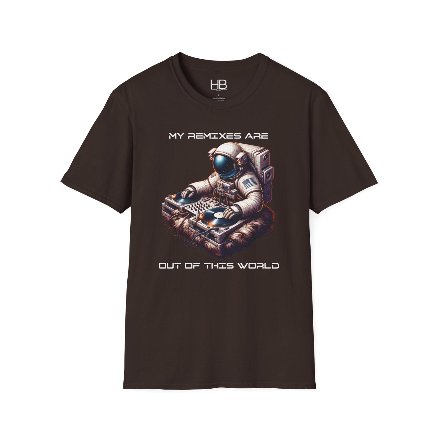 Astronaut DJ Unisex Softstyle T-Shirt White Letter