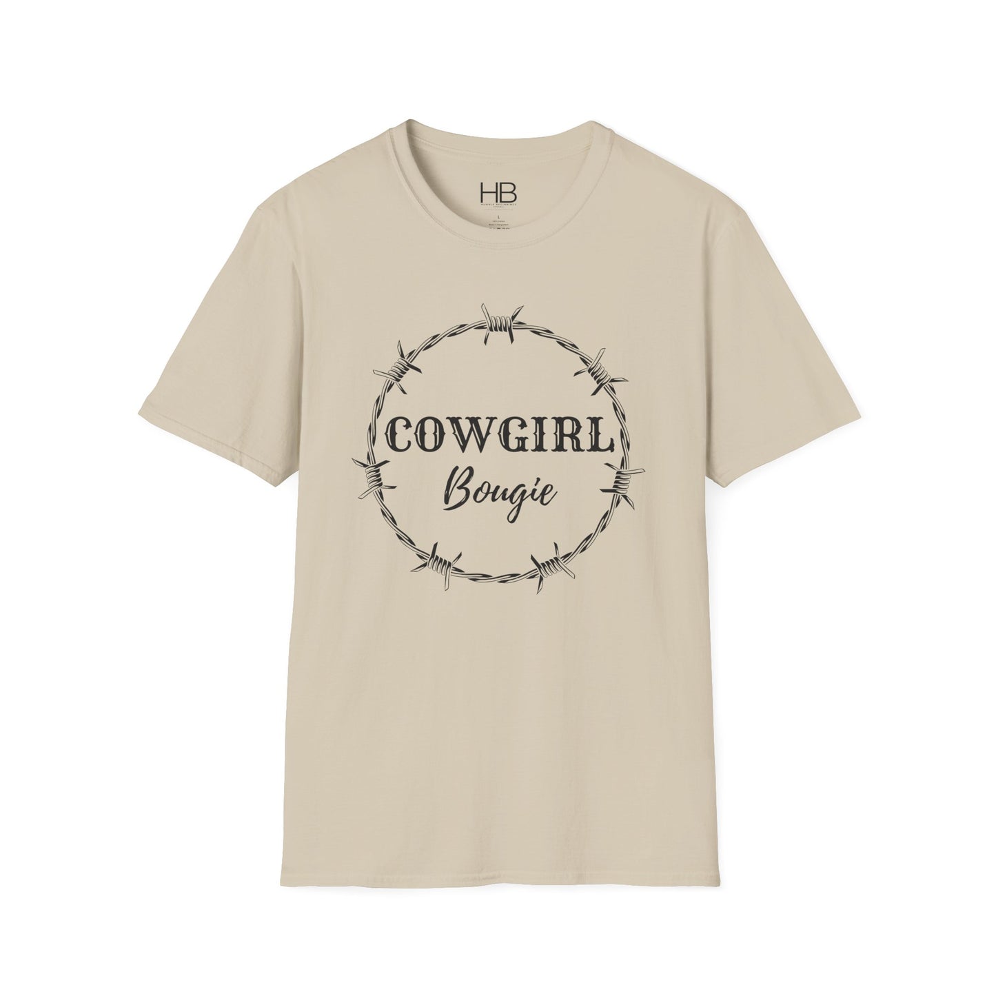 Cowgirl Bougie Barbed Wire Black Circle Unisex Softstyle T-Shirt